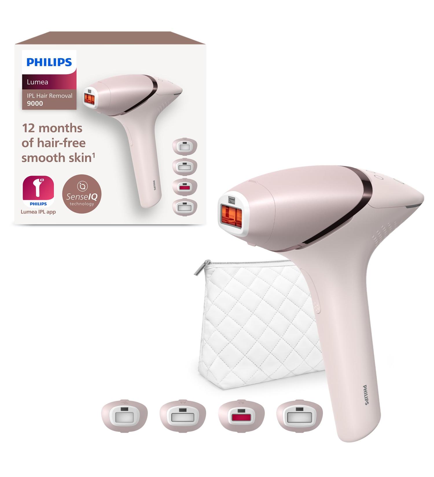 Philips Lumea IPL Hair Removal 9000 Series - Hair Removal Device with SenseIQ Technology 4 Attachments Body Face Bikini and Underarm Cordless Use (Model BRI957/00) Lumea 9000 Series 4 Attachments - Buy Online on GoSupps.com