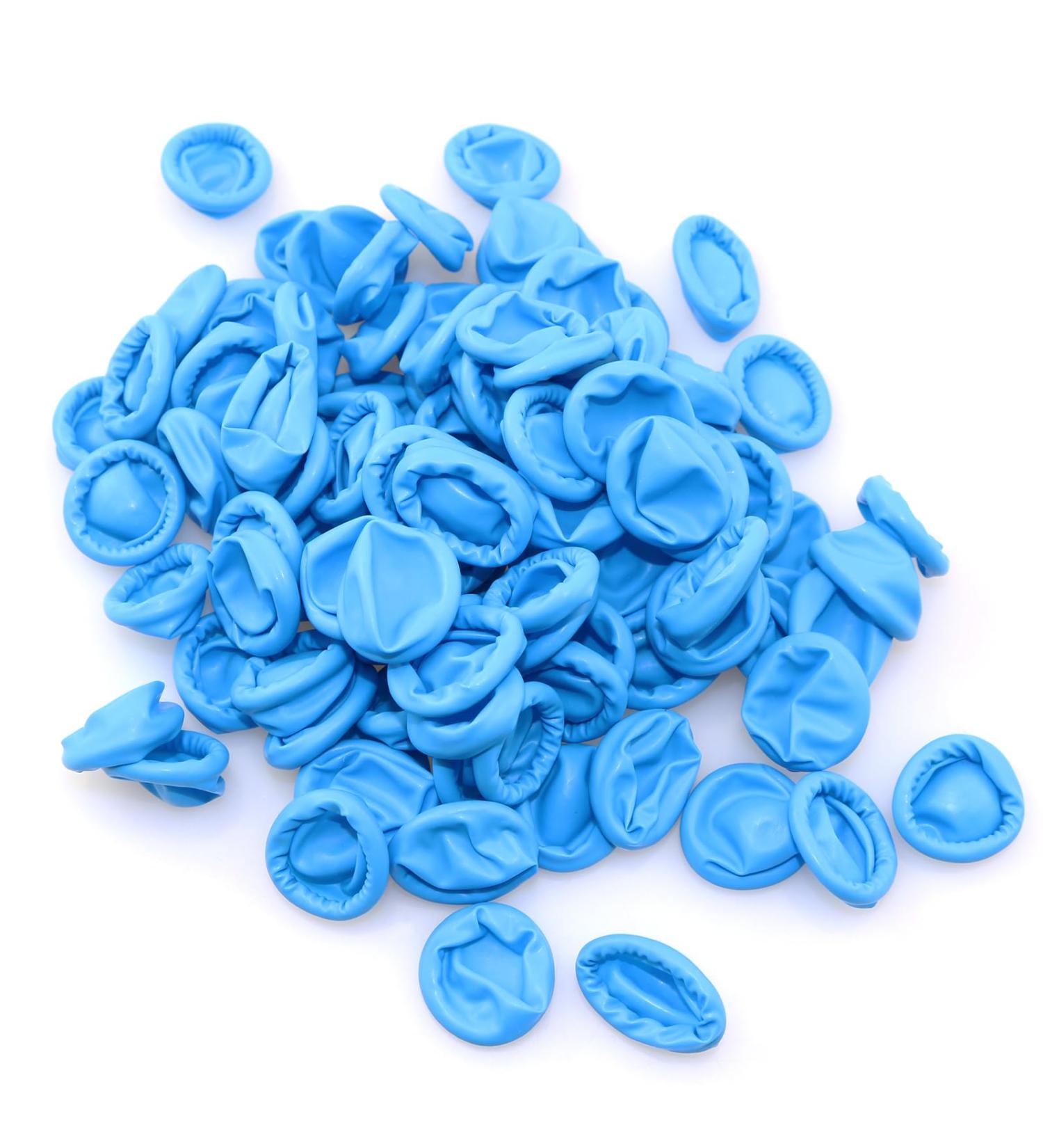 100PCS Blue Disposable Nitrile Finger Cots - Non-Allergenic Rubber Protectors for Beauty Manicure & Household Cleaning - Buy Online on GoSupps.com
