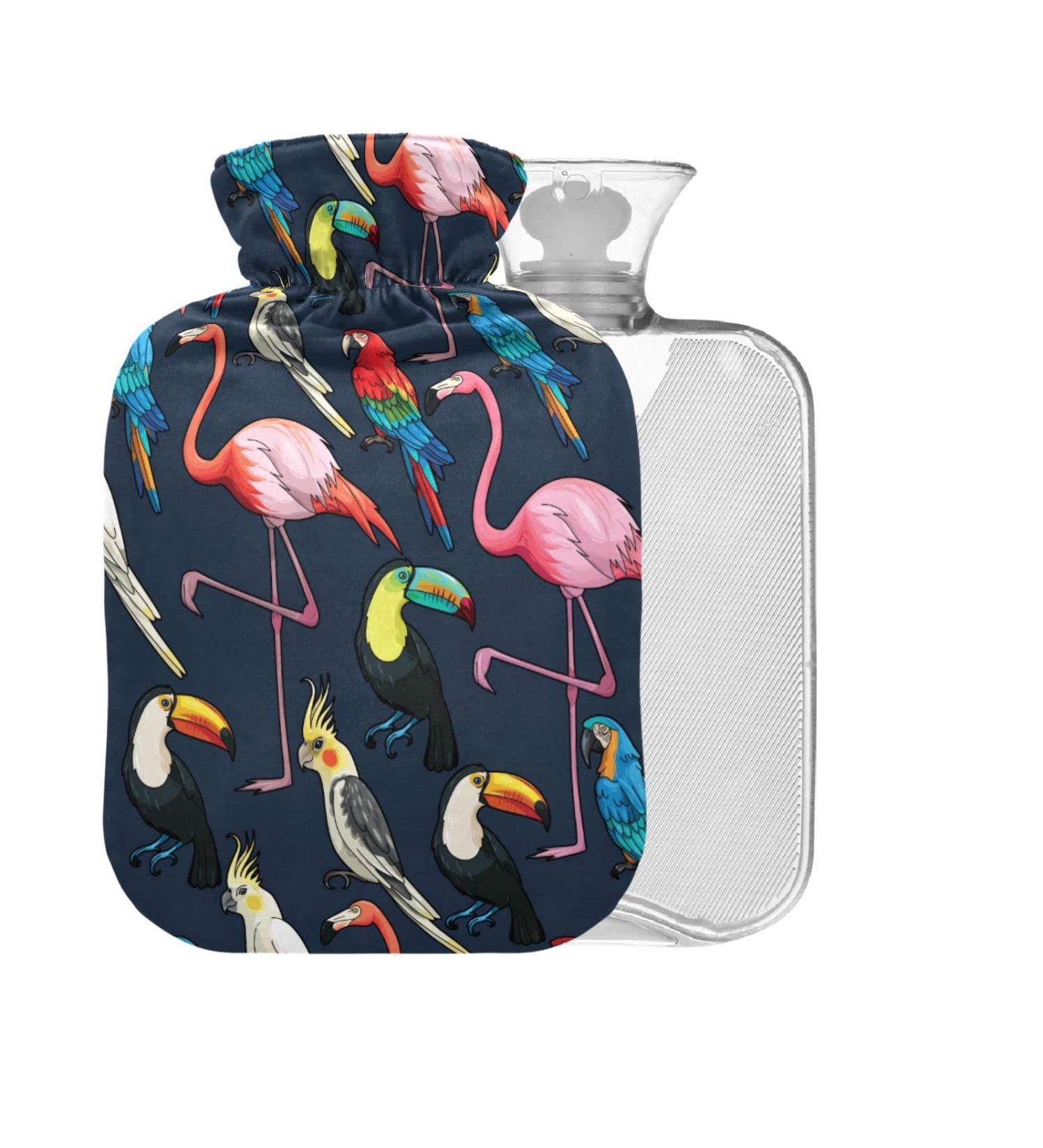 Exotic Birds Hot Water Bottle with Cover - 2L Large Pain Relief Solution | Perfect for Comfort & Warmth - Buy Online on GoSupps.com
