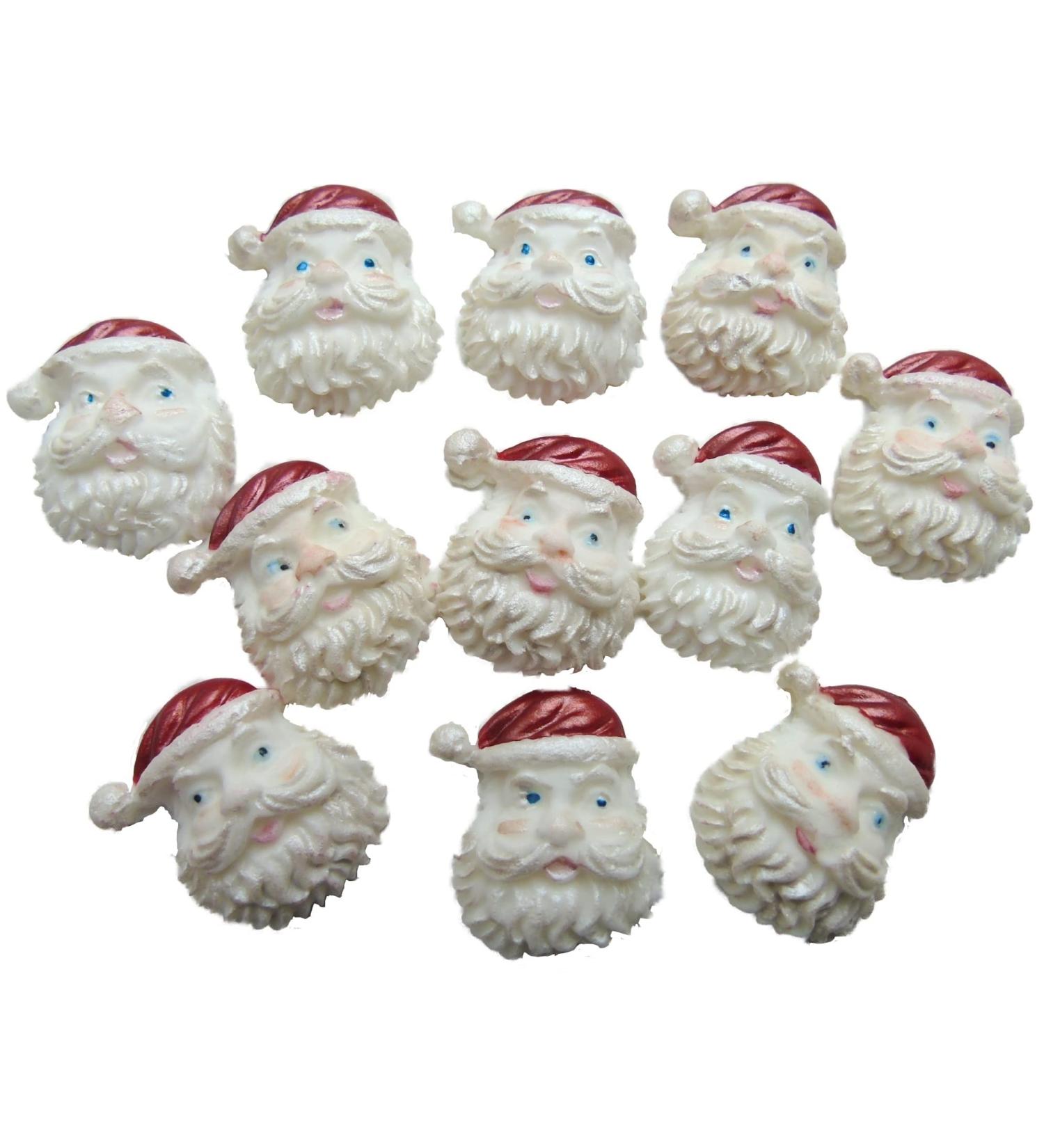 12 Santas Father Christmas Edible Cupcake Cake Decorations