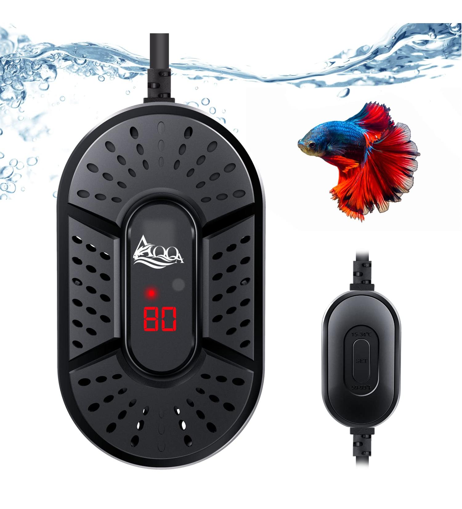 AQQA 25W Aquarium Heater with LED Display - Adjustable Temperature Control for 20-40L Aquariums - Buy Online on GoSupps.com