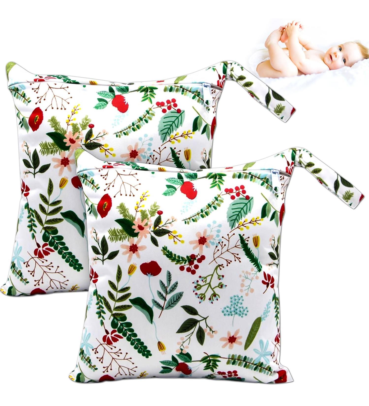 Ntgrty 2-Piece Diaper Bag Set - Stylish Waterproof Wet Dry Bags for Babies Swimming Camping & Travel - Flower Pattern - Buy Online on GoSupps.com