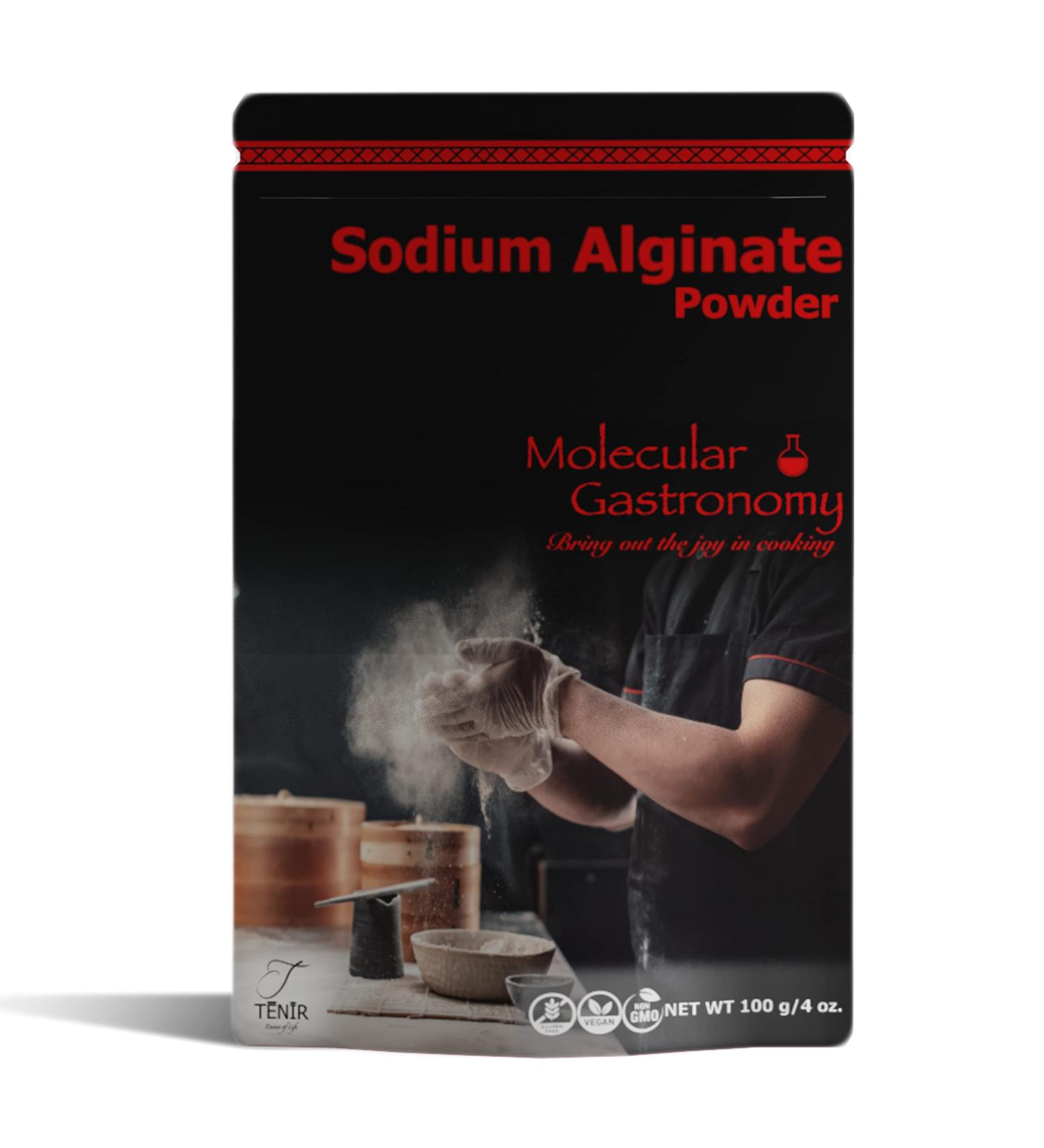 Sodium Alginate 4oz | Non-GMO Vegan Food Grade Lye | Molecular Gastronomy Spherification Kit | Natural Thickener for Liquids - Buy Online on GoSupps.com