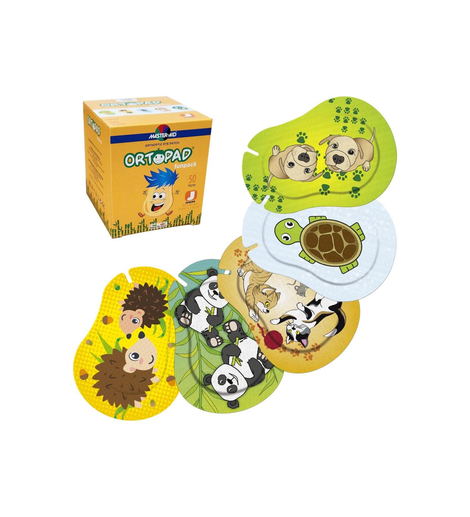 Buy Ortopad Bamboo Fun Pack Eye Patches - Junior Size (0-2 yrs) Hedgehog Pack | 50/Box | Eco-Friendly & Gentle on Skin - Buy Online on GoSupps.com