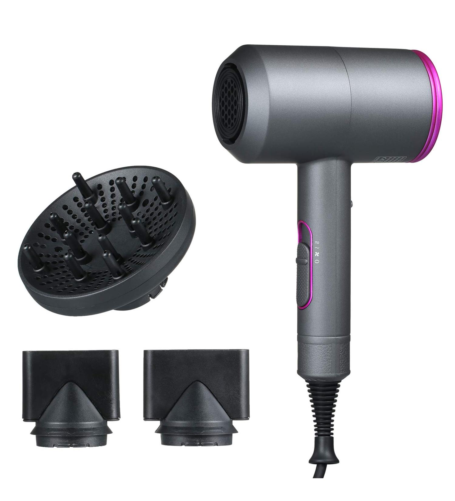 ZIEM Ionic Hair Dryer with 3 Nozzles Diffusers 3 Heat Settings & 2 Speed Hot/Cold Wind Quick Drying Blow Dryer Portable Hair Styling Tools for Home Salon Travel 110V-220V - Buy Online on GoSupps.com