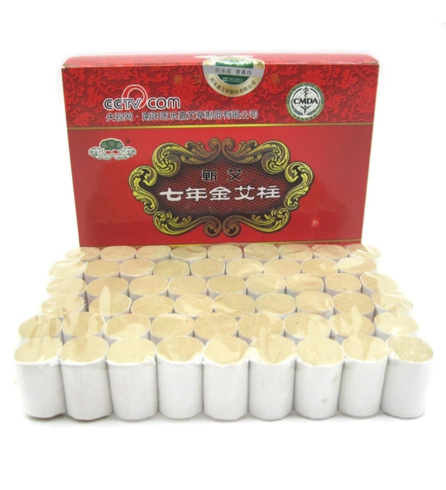 Yanhao Moxa Rolls Sticks - 2 Boxes of Premium 7-Year Aged Ai Cao - 40:1 Gold Moxa Column for Warm Moxibustion Therapy - Buy Online on GoSupps.com