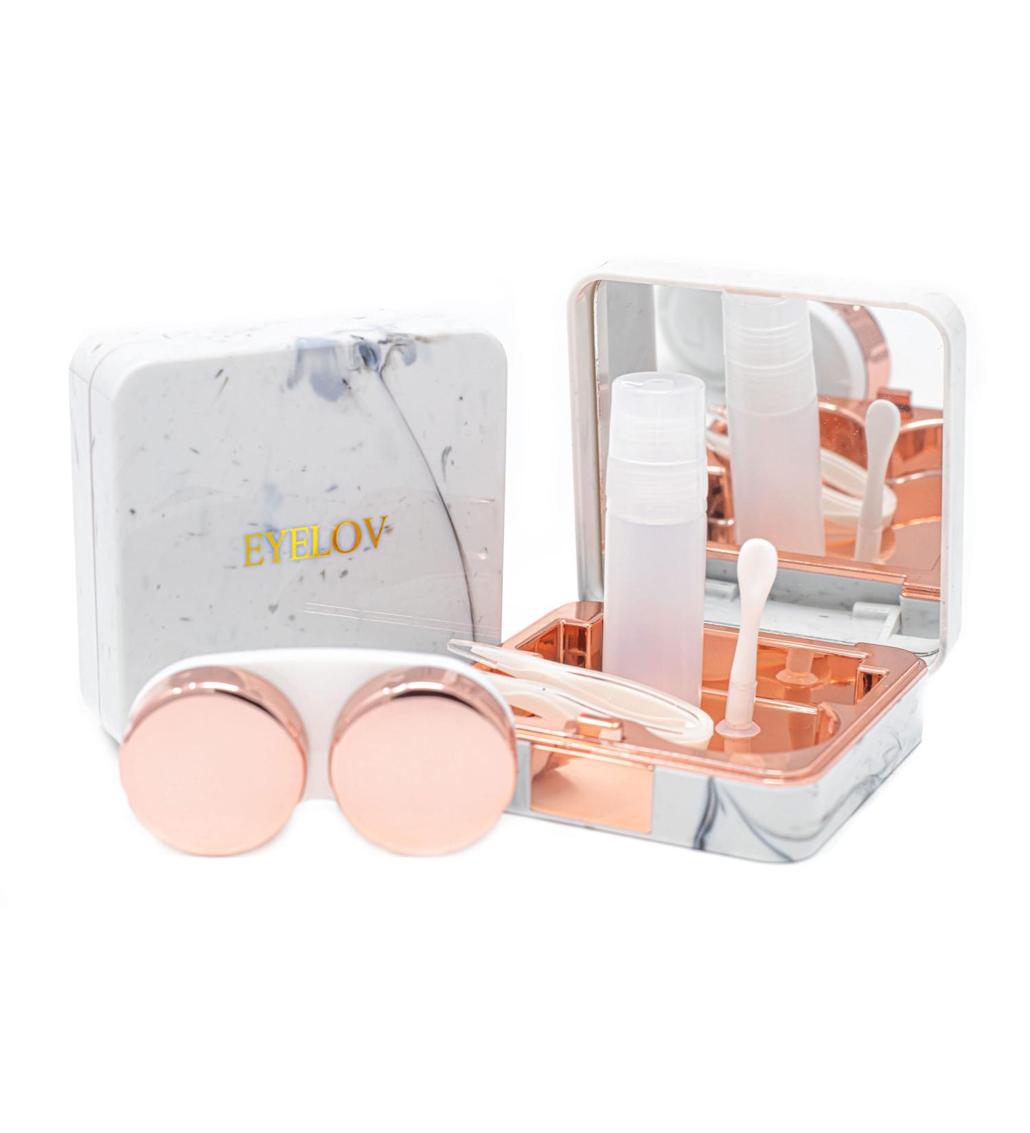 EYELOV Cute Marble Mini Contact Lens Travel Case Kit - Rose Gold - Buy Online on GoSupps.com