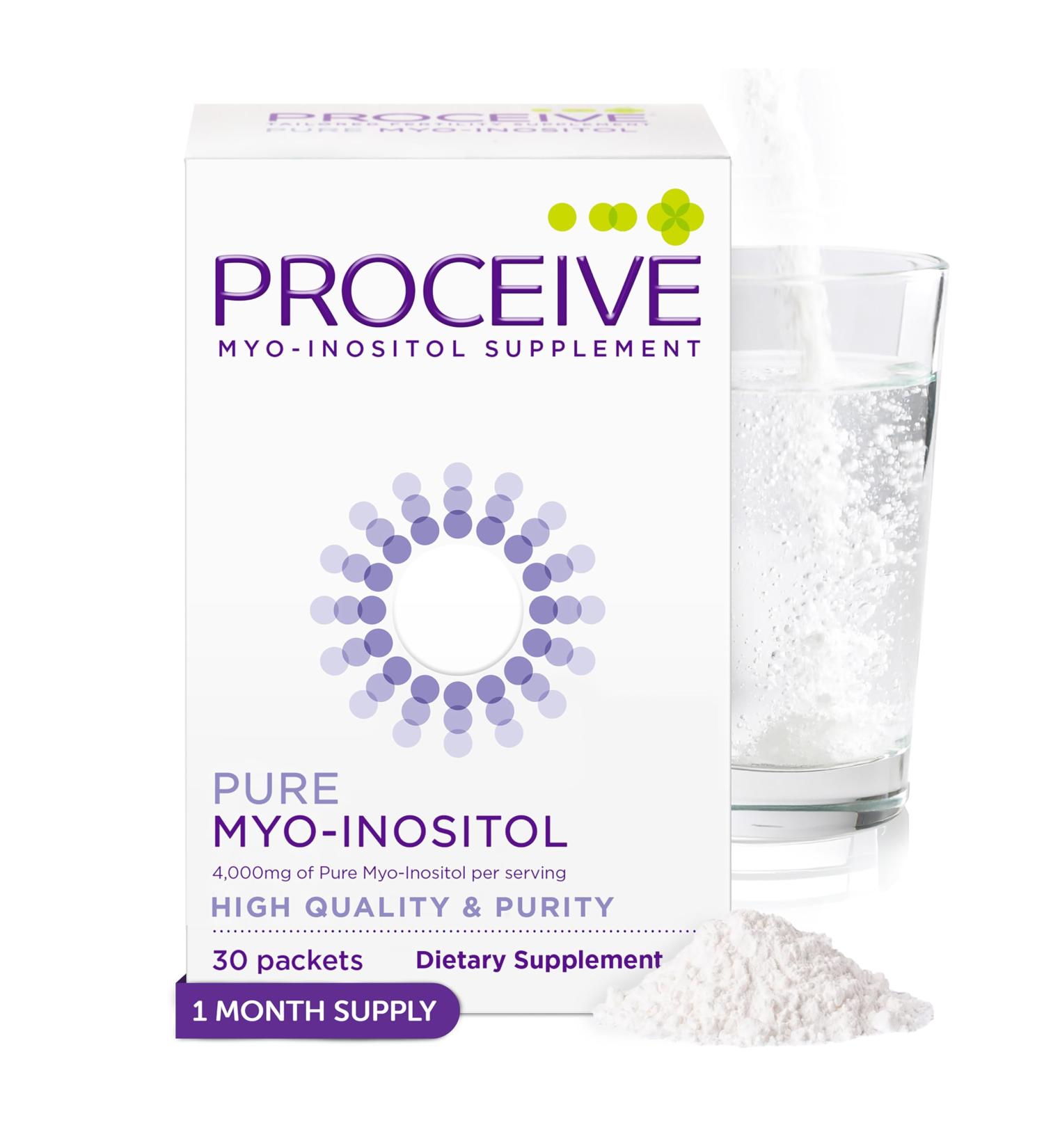 Proceive Myo Inositol Supplement for Women, 4000mg High Strength Myo Inositol for Reproductive Wellness and Pre Conception Support, Vegan Powder Drink Mix, Gluten Free, 30 Packets, Unflavored Myo-Inositol - Buy Online on GoSupps.com