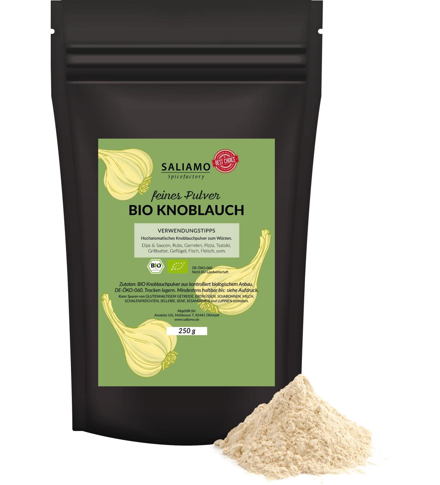 250g ORGANIC dried garlic finely ground garlic powder without additives full aroma for Mediterranean cuisine | Saliamo