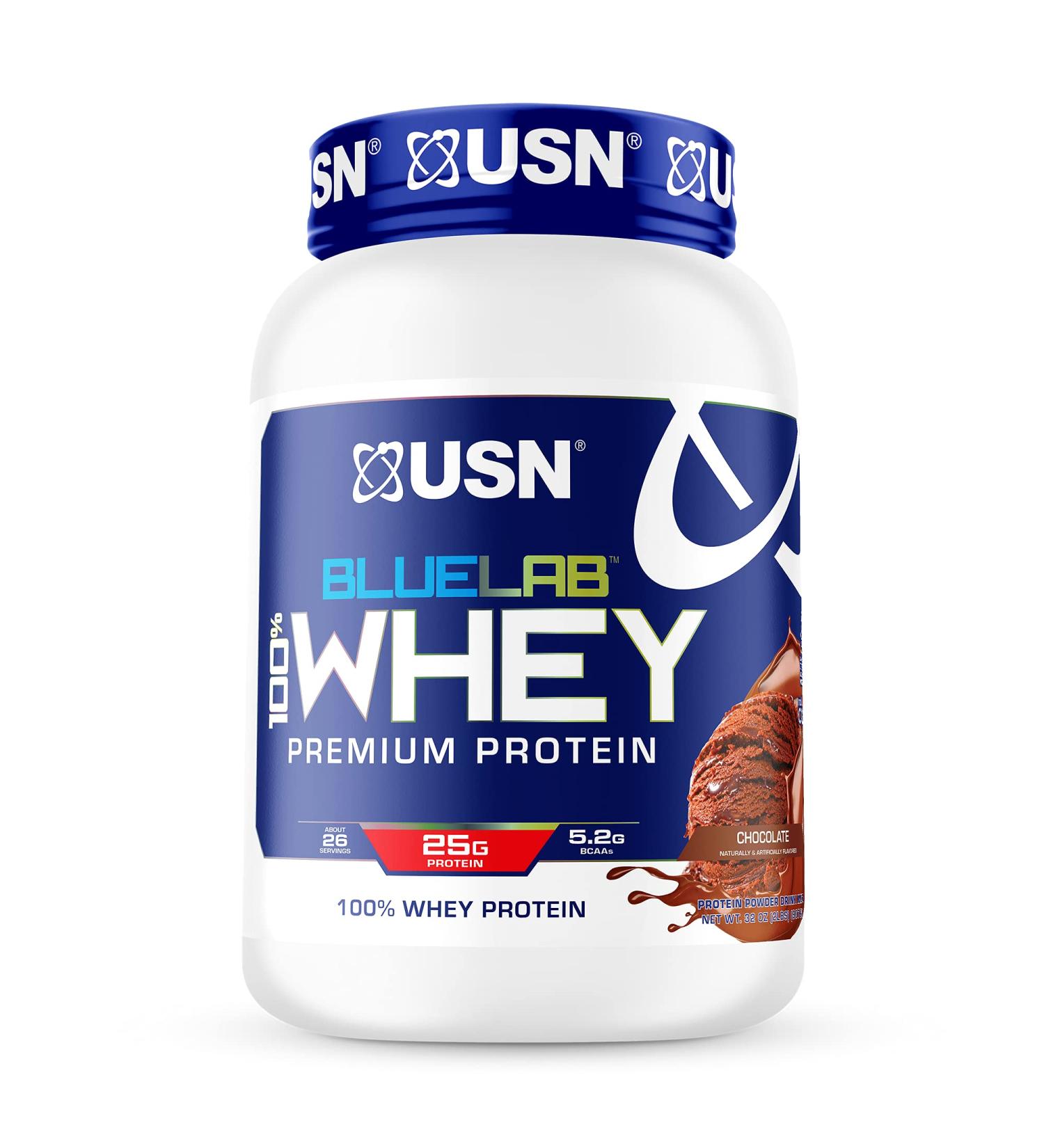 USN BlueLab 100% Whey Protein Powder - Keto Friendly, Low Carb & Calorie, Chocolate 2lb (FWHB0008002) - Buy Online on GoSupps.com