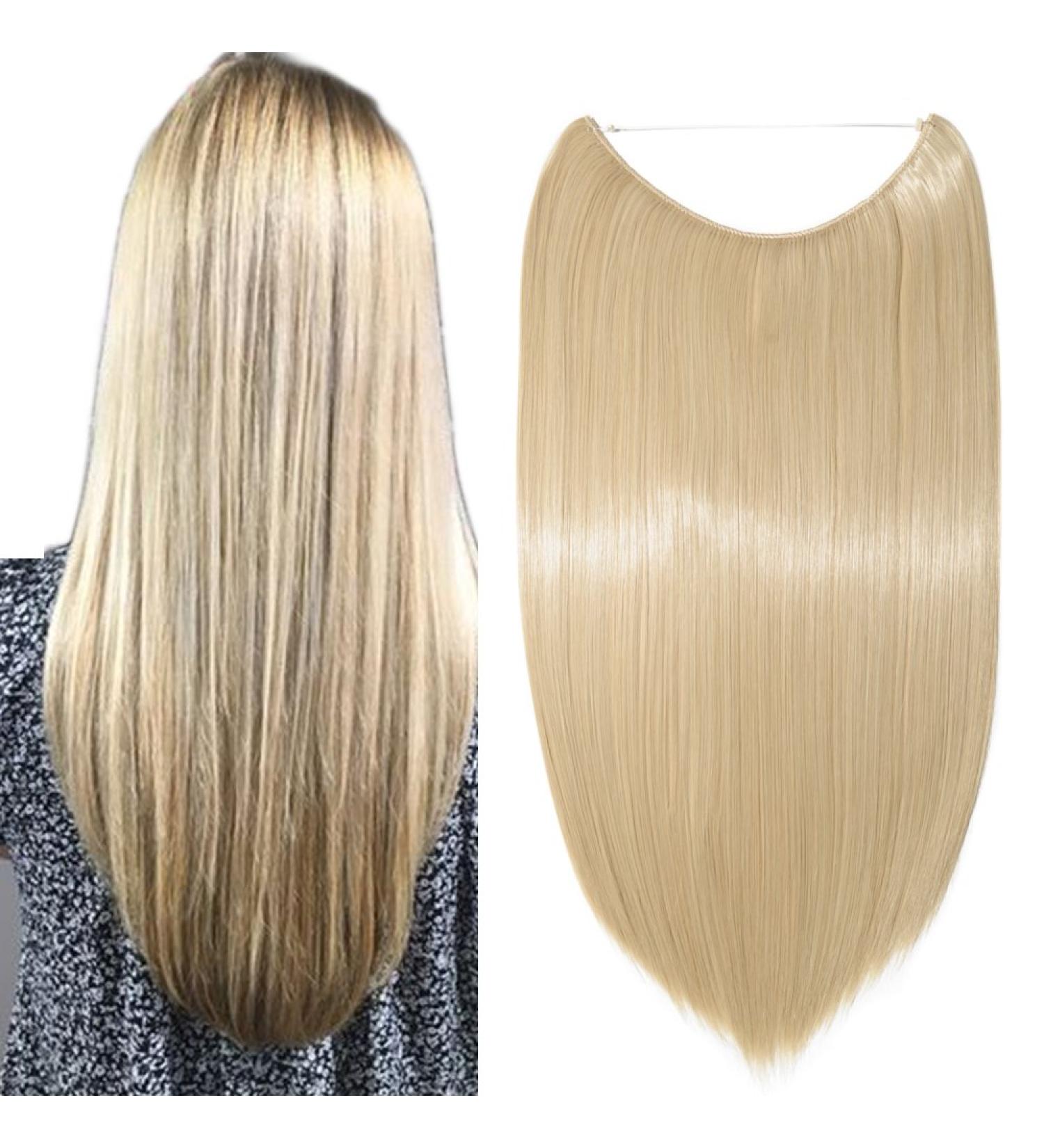 Hair Part Extensions - Invisible Wire Golden Mix Bleach-Blonde 20 (50cm) - 90g Hair Extensions for Smooth Volume | International Shipping - Buy Online on GoSupps.com