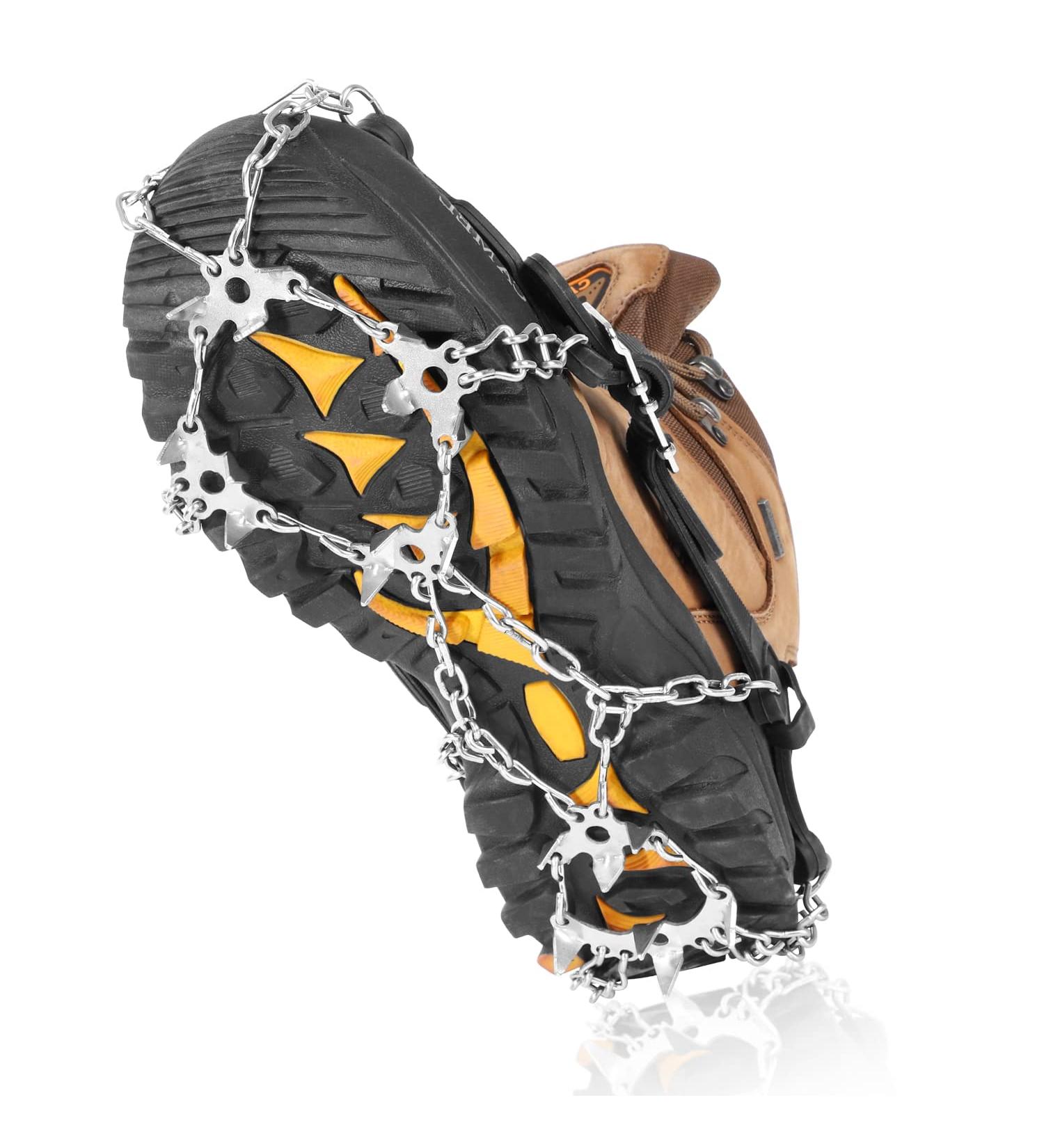Doormoon Adjustable Ice Cleats for Hiking - 19 Stainless Steel Spikes - Anti-Slip Snow Grips for Boots/Shoes - Men/Women M US 5-8 ECR 36-41 - Buy Online on GoSupps.com