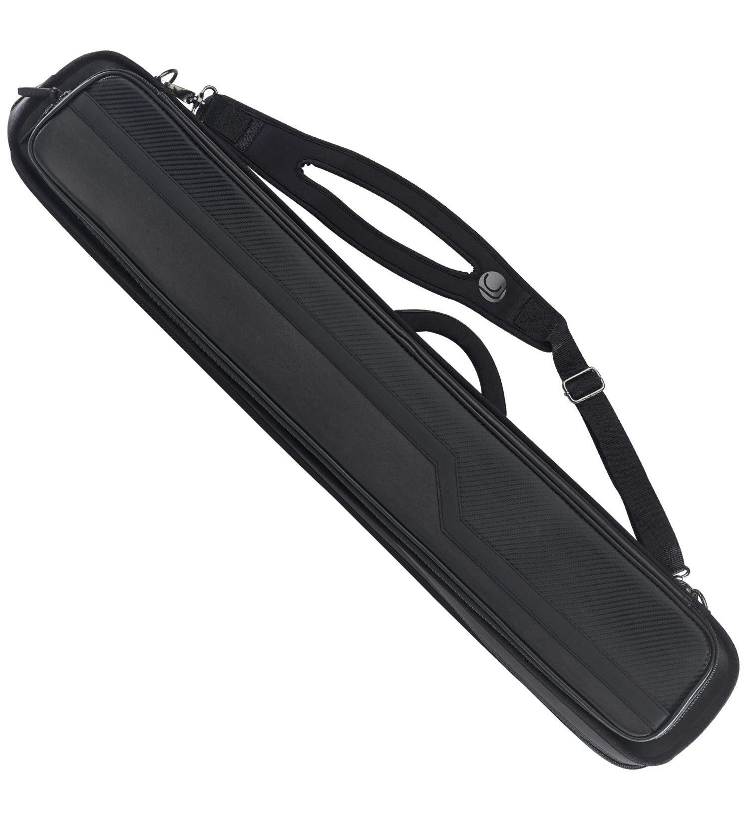 LUCASI Tournament Pro 4x8 Pool Cue Case - Carbon Black 4x8 with Jump Break Extensions and Extra Shaft - Buy Online on GoSupps.com