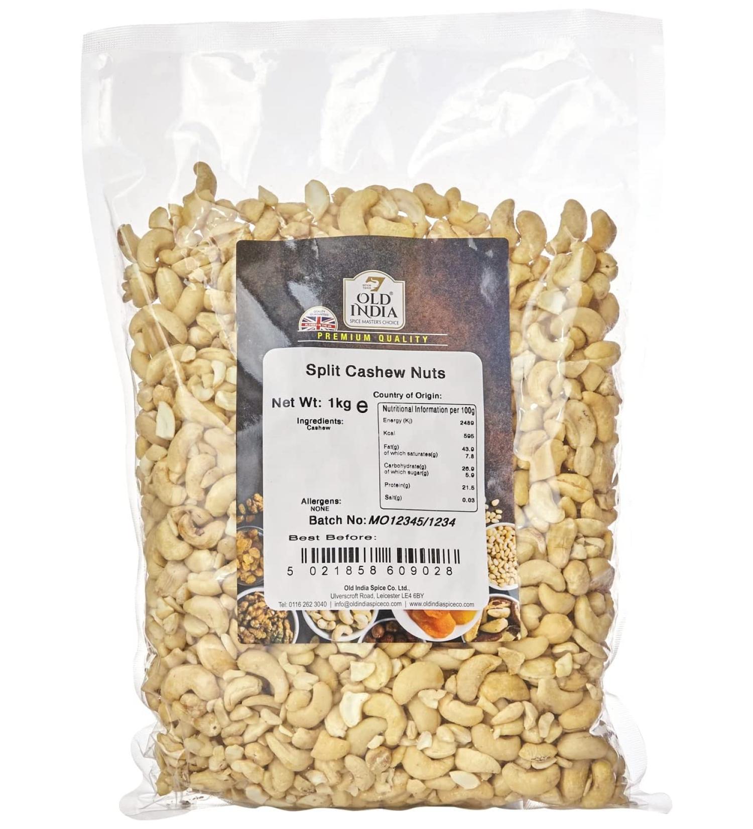 Old India Split Cashew Nuts 1kg - Buy Online on GoSupps.com
