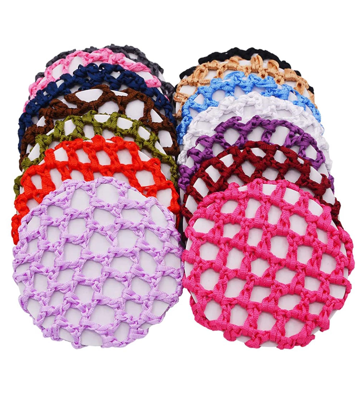 Lurrose 14pcs Crochet Hair Net Bun Cover | Colorful Hair Covers for Sleeping & Styling - Shop Now! - Buy Online on GoSupps.com