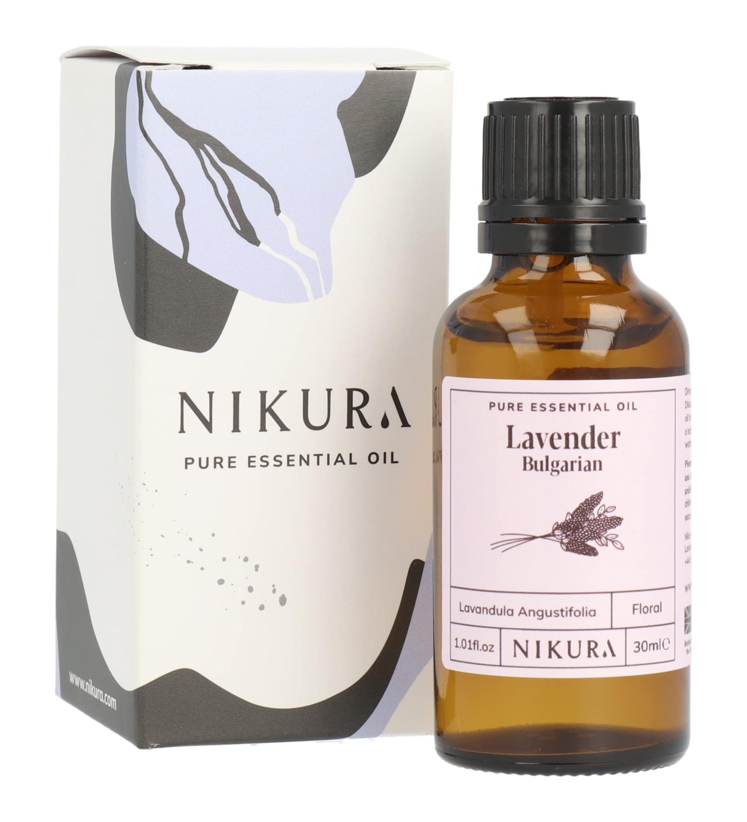 Nikura Lavender (Bulgarian) Essential Oil 30ml - 100% Pure Natural Oil for Sleep, Aromatherapy, Diffusers, Humidifier, Bath | Self Care for Skin & Hair | Vegan & UK Made - Buy Online on GoSupps.com