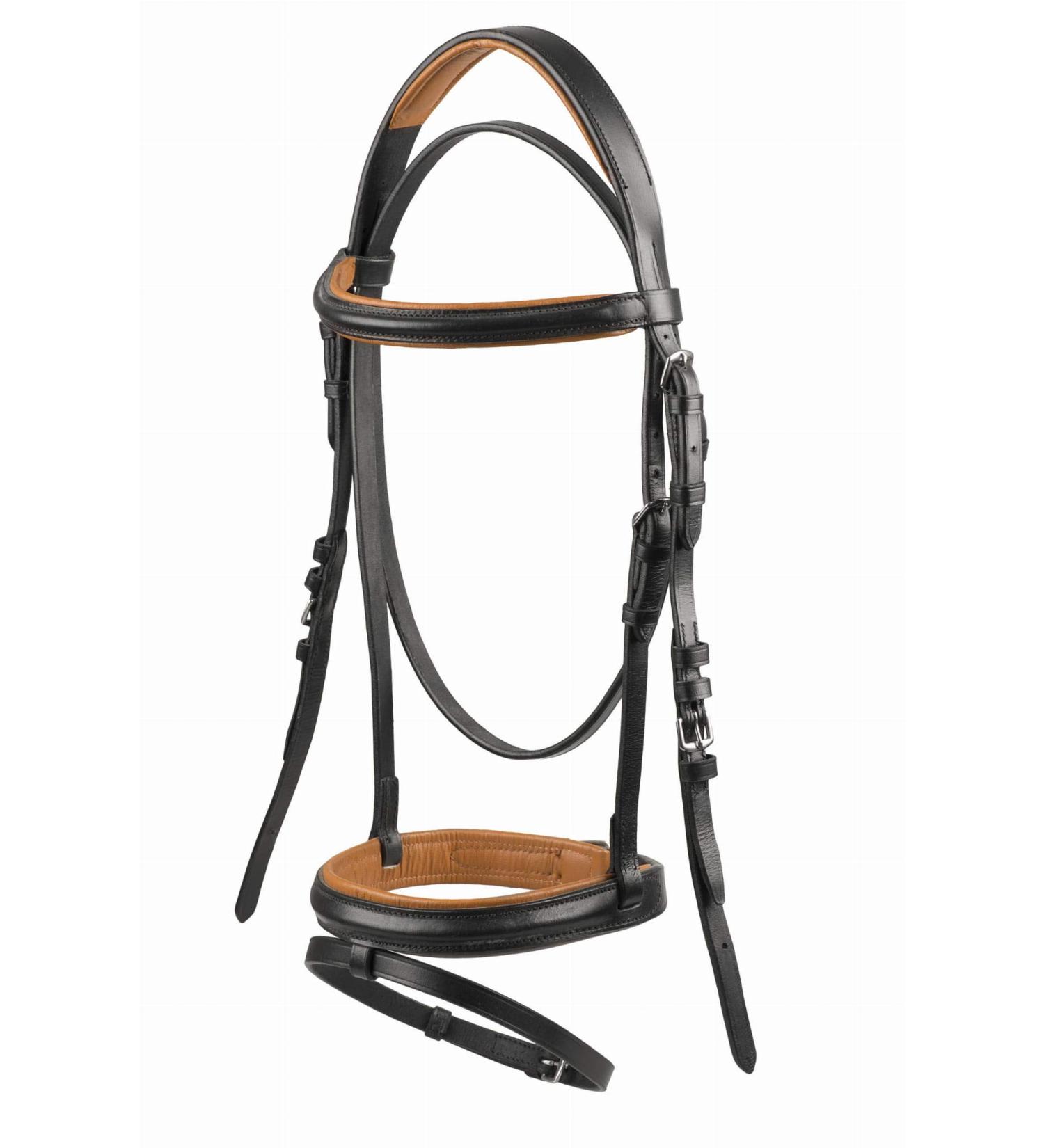 Start Simple Bridle with Reins | English Combined Noseband for Shetland Pony Thoroughbred & Warmblood (Cob Black/Brown) - Premium Quality Horse Gear - Buy Online on GoSupps.com