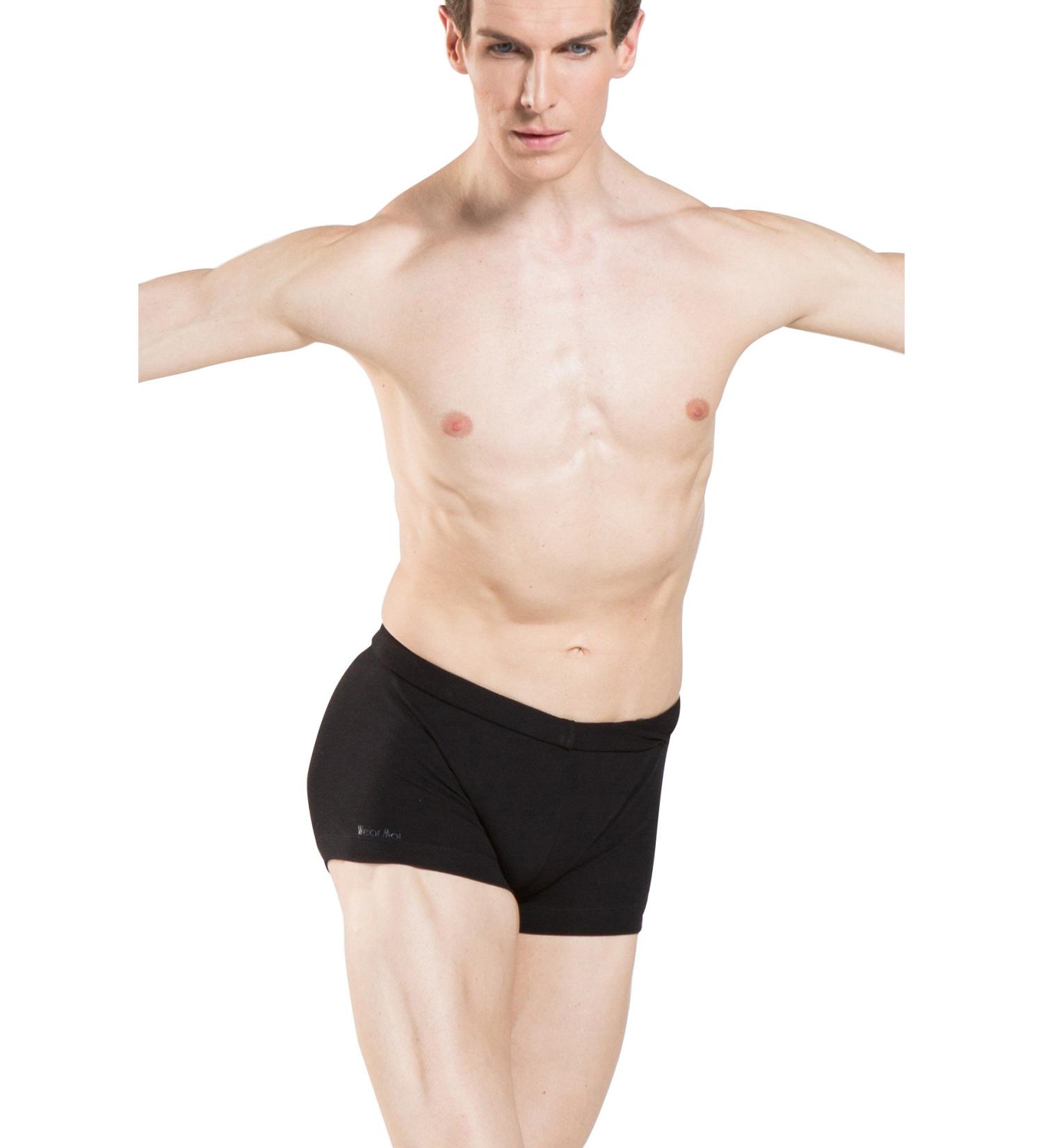 Wear Moi PACO Men's Leg Cut ELASTHAN Short Medium Black