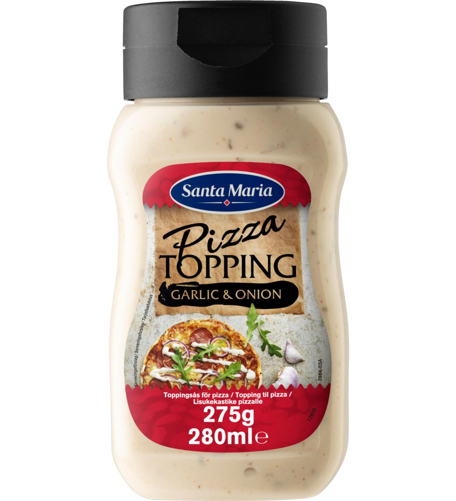 Santa Maria Pizza Topping | 6 x 280ml | Creamy with onion & garlic | The perfect finishing touch for every pizza Pizza Topping 6 x 280ml