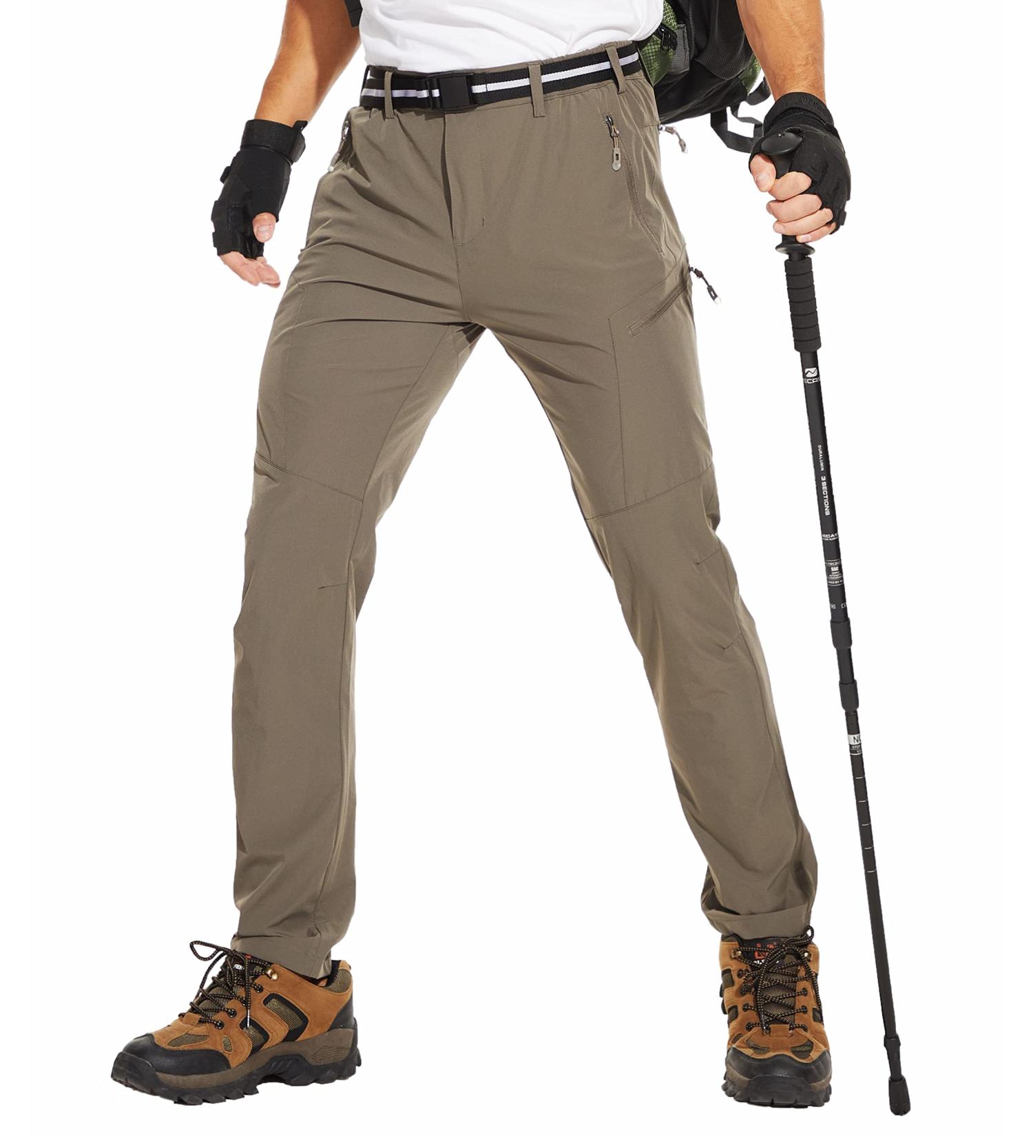 Natuvenix Men's Hiking Pants - Lightweight Water-Repellent Trekking Trousers Fast-Drying & Stretch Work Pants in Khaki (40W / 30L) - Buy Online on GoSupps.com