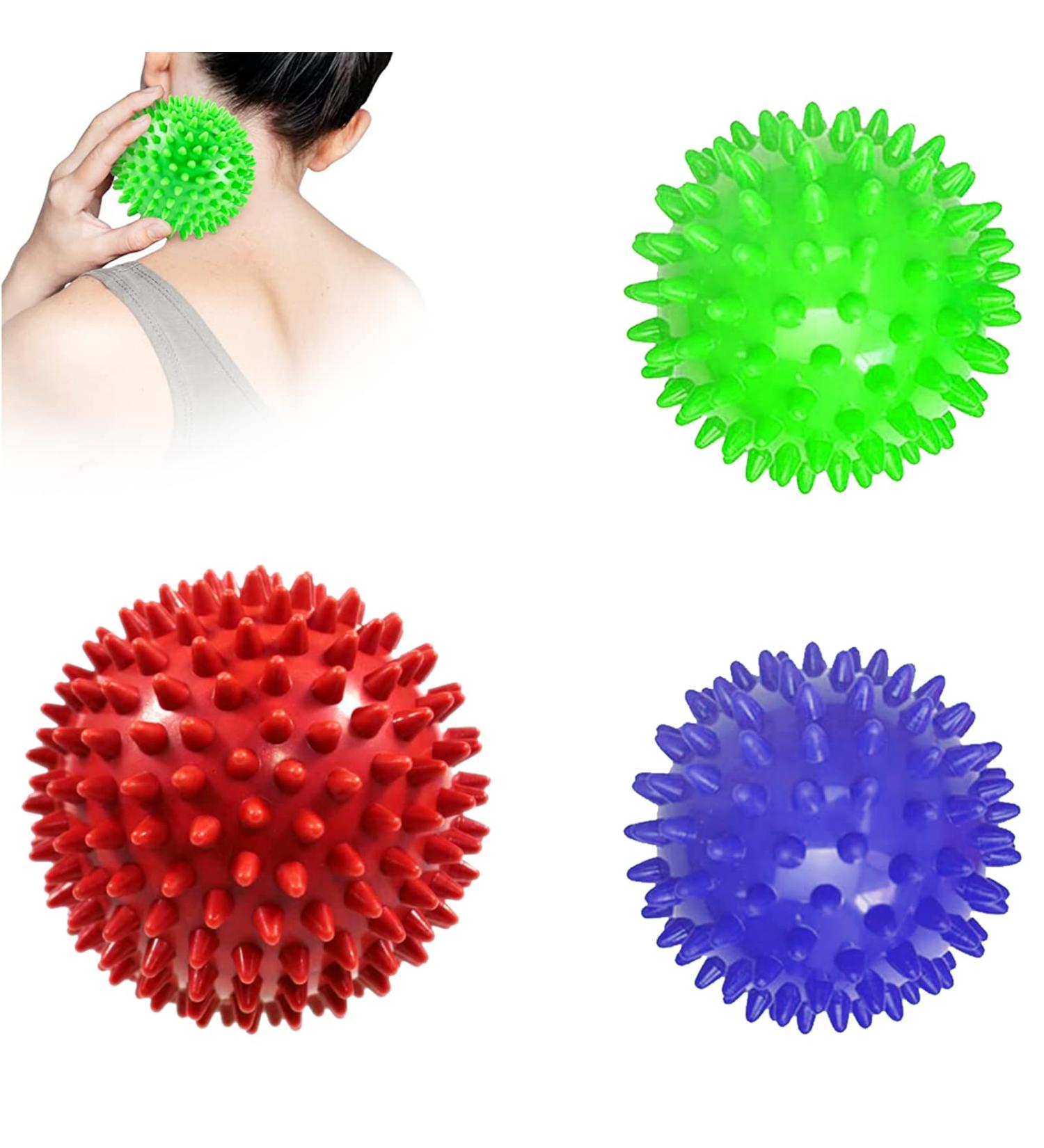 Qazrfvpxf Noppenball Set - 3 Fitness Massage Balls for Hand & Foot Relief | Hedge Ball Set for Plantar Fasciitis - Buy Online on GoSupps.com