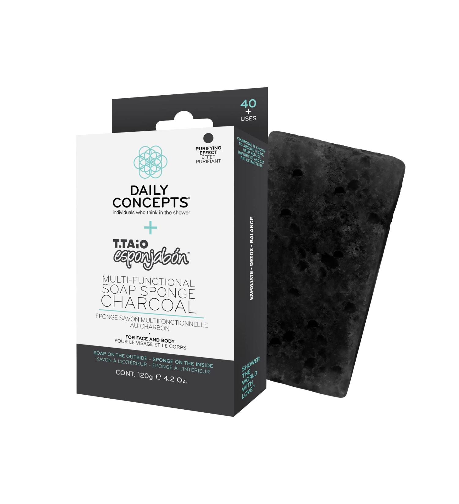 Buy Daily Concepts Esponjabon Charcoal Soap Sponge - Multi-Functional Eco-Friendly Bath Essential | International Shipping Available - Buy Online on GoSupps.com