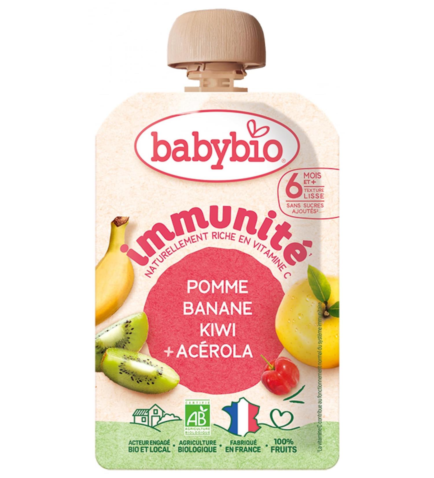 Baby Bio Immunit Pomme Banane Kiwi