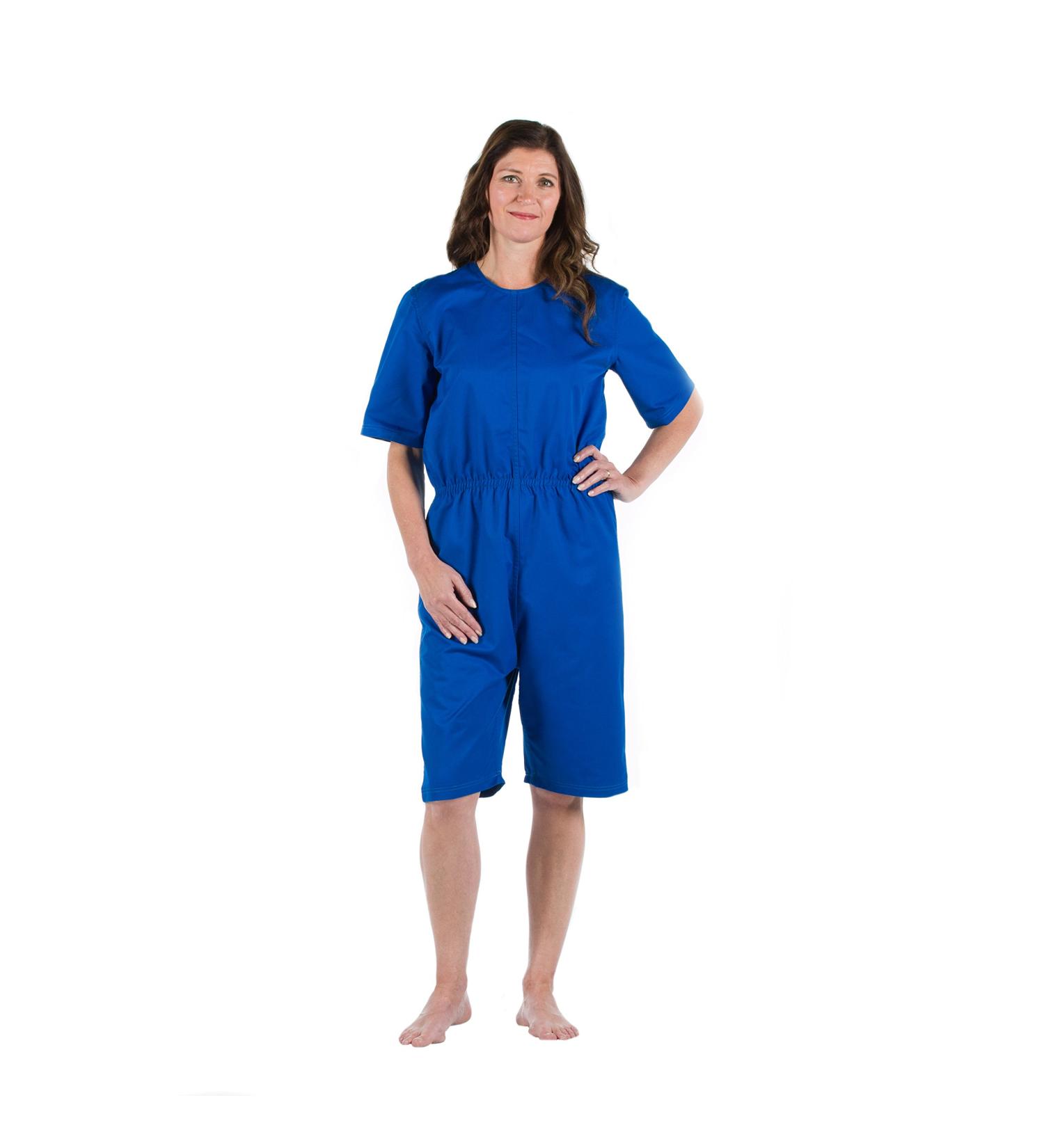 4Care Tear-Resistant Body for Women & Men - Short Arm/Leg Safety Zipper - M Blue | International Shipping - Buy Online on GoSupps.com