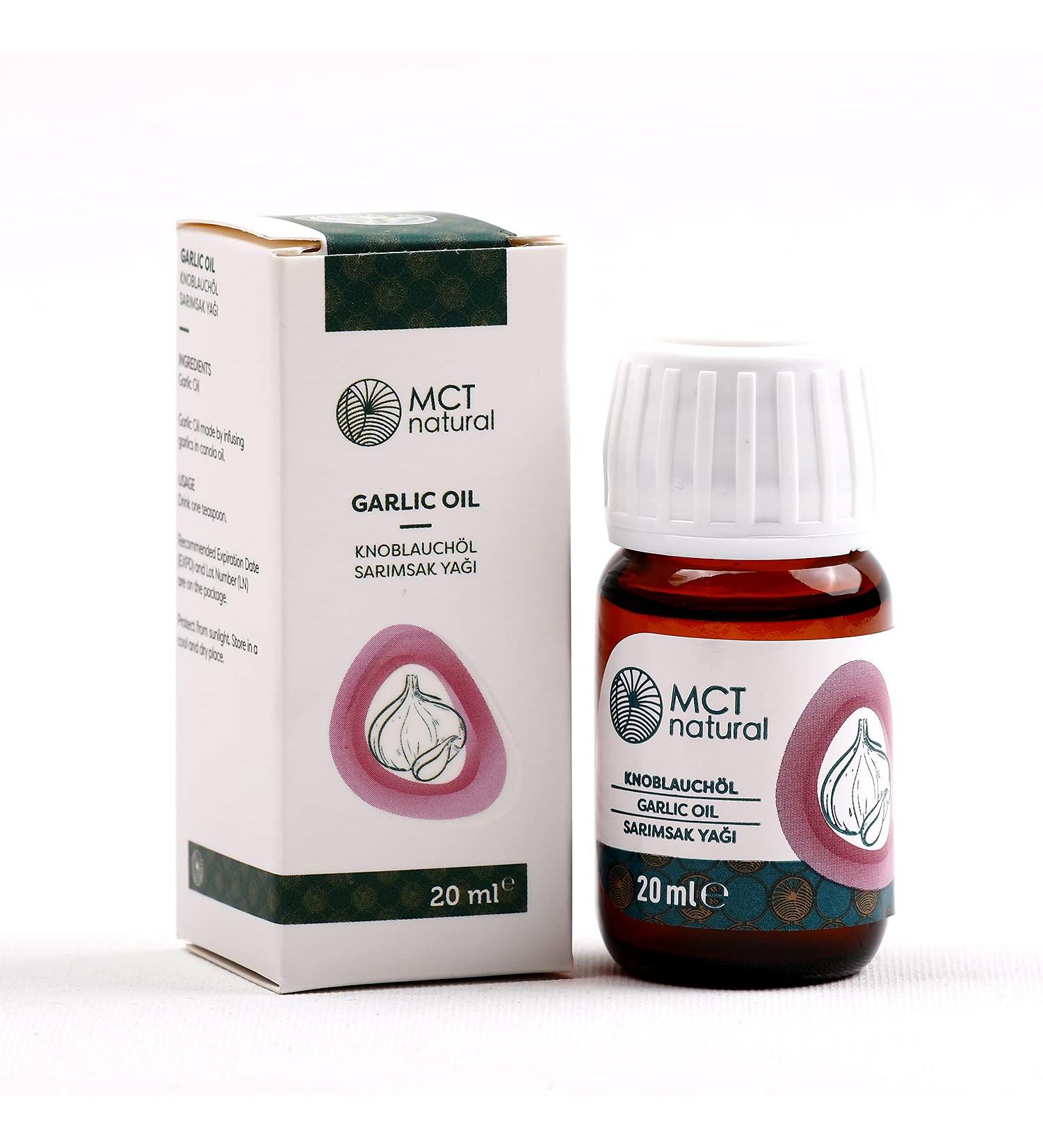 MCT Natural Garlic Oil 20ml - 100% Natural Care Oil | Strengthens Immunity Bones & Fights Hair Loss | Aromatherapy & Antibacterial Natural Cosmetics - Buy Online on GoSupps.com