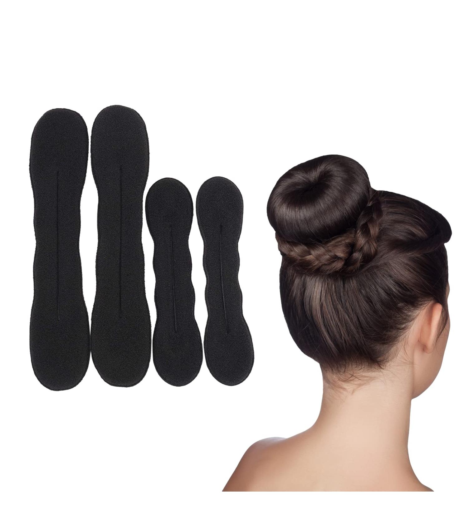 Hair Bun Maker 4Pcs Magic Bun Hair Donut Black Small Hair Doughnut Maker Sponge Hair Foam Hair Updo Tools Twister Easy Perfect Bun Tool for Tools Girls Women Gifts(2 Medium 2 Large) - Buy Online on GoSupps.com