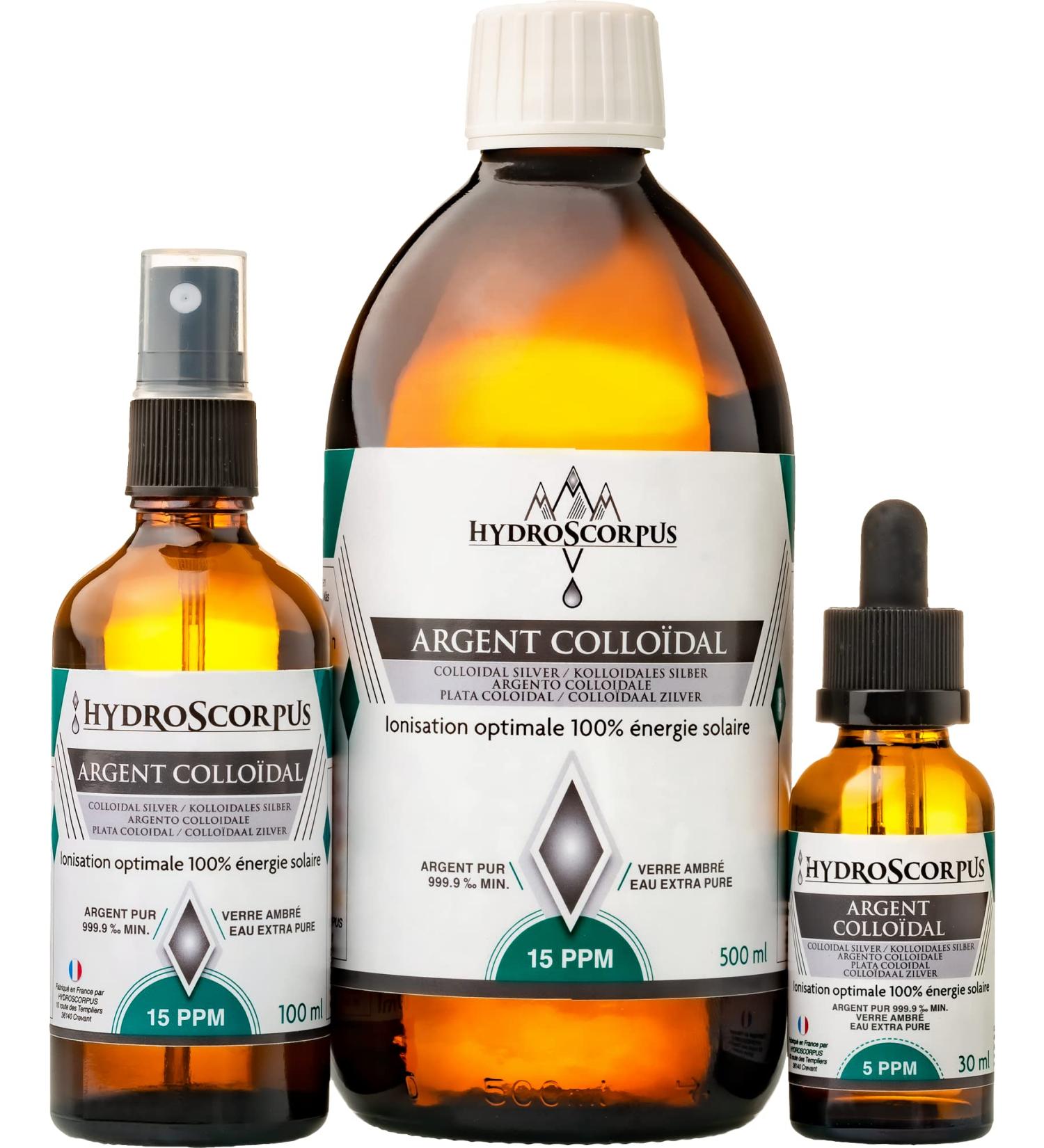 Colloidal Silver 15 PPM and 5 PPM BOTTLES GLASS Made in France 100% Natural Oligo element Bio Available 100% solar ionization - Buy Online on GoSupps.com