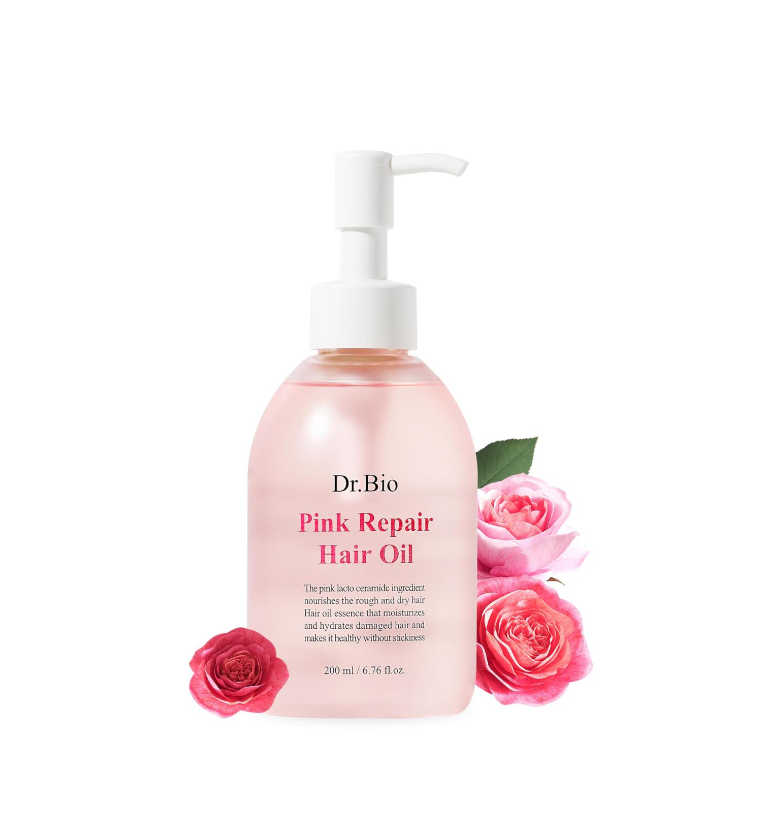 Dr. Bio Pink Repair Hair Oil | Deep Conditioning for Damaged Hair | Repair Split Ends with Probiotics | Vegan Korean Hair Care (200ml - Buy Online on GoSupps.com