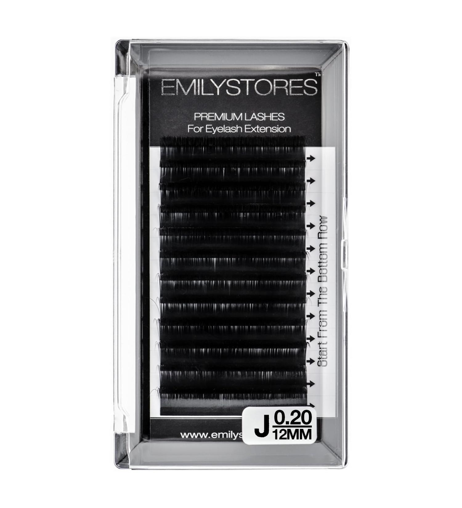 Buy EMILYSTORES 0.20mm J Curl Lash Extensions - Natural Looking 12mm Individual Volume Eyelashes for Eyelash Extensions - International Shipping Available - Buy Online on GoSupps.com