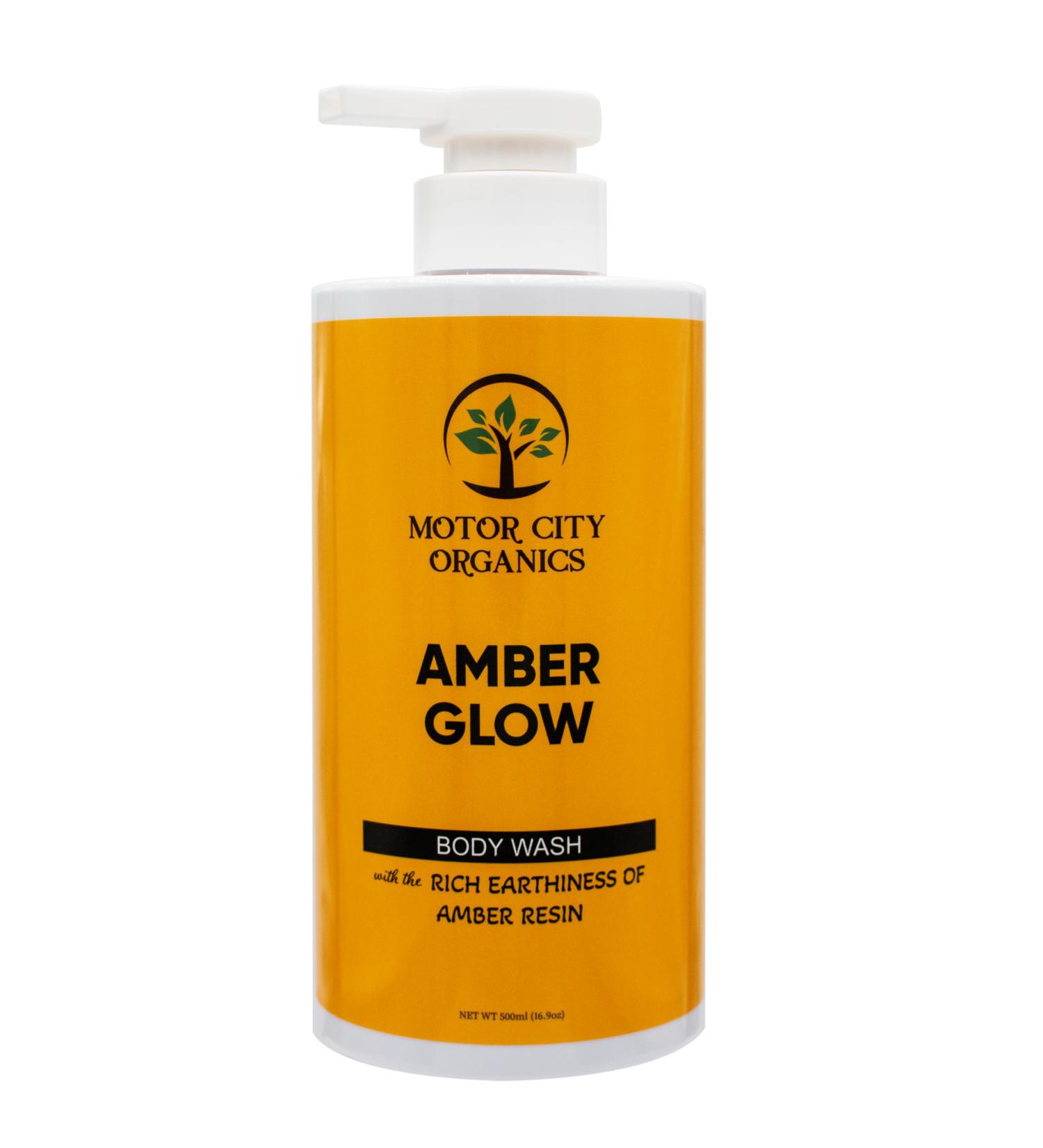Motor City Organics Amber Glow Body Wash | Infused with Earthy Amber & Natural Extracts - 16.9 oz | Gentle Formula | Suitable for All Skin Types | Paraben-Free