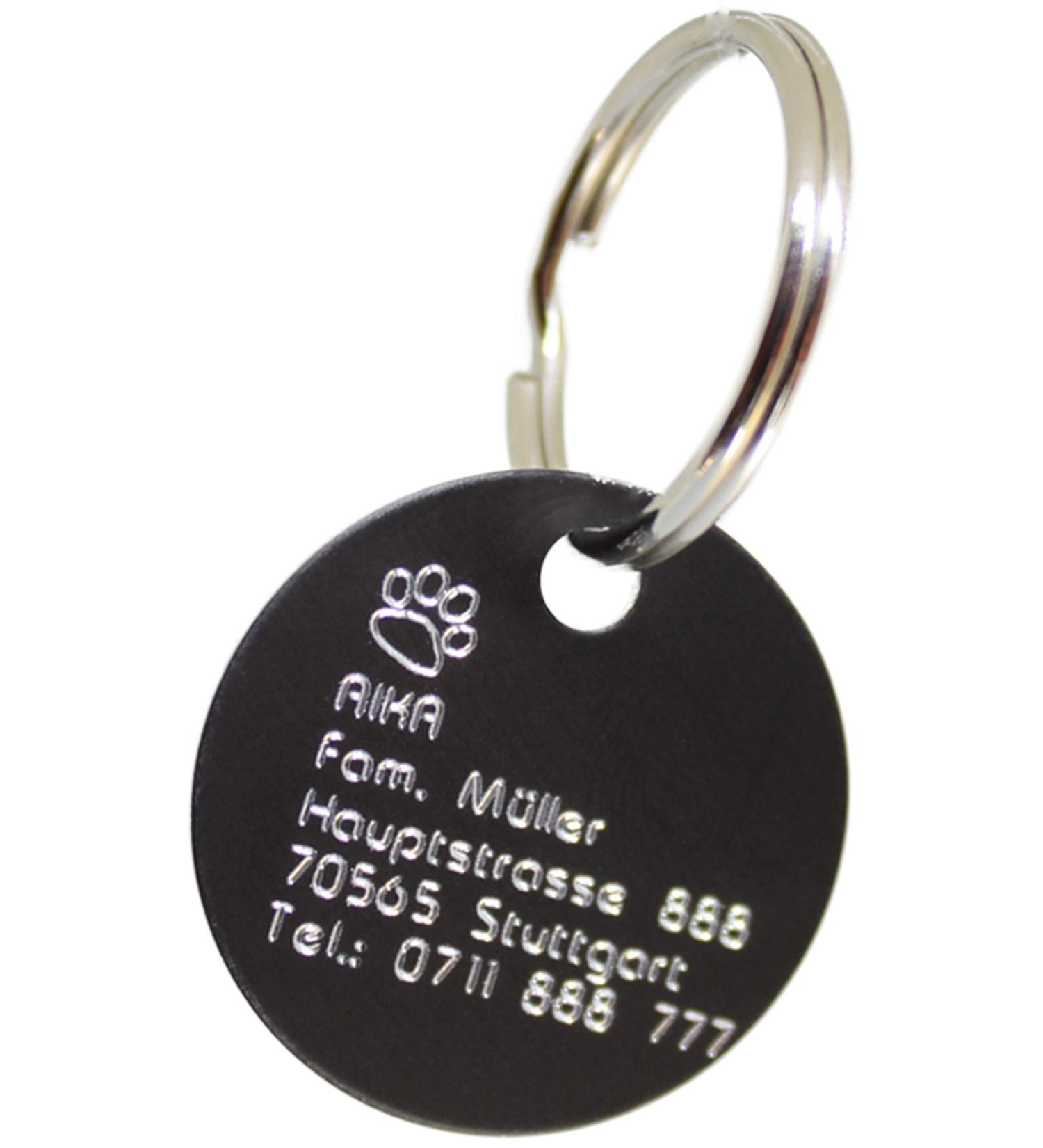 Personalized Black Matte Dog Tag with Diamond Engraving - Custom ID & Address Tag - Unique Engraved Pet ID Plate - Buy Online on GoSupps.com