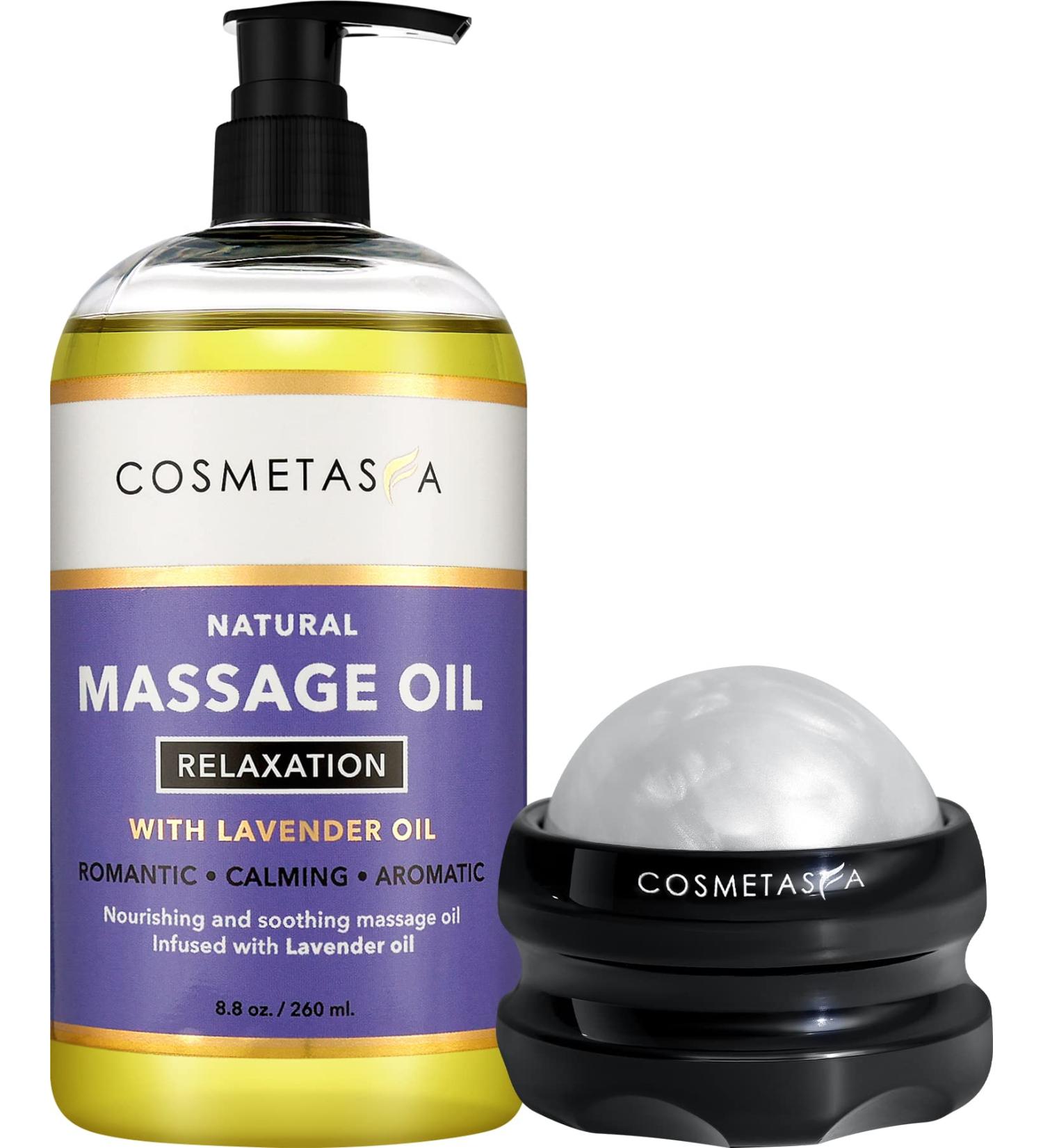 Sensual Lavender Massage Oil with Roller Ball - 100% Natural Spa Blend for Romantic & Calming Massage Therapy - Buy Online on GoSupps.com
