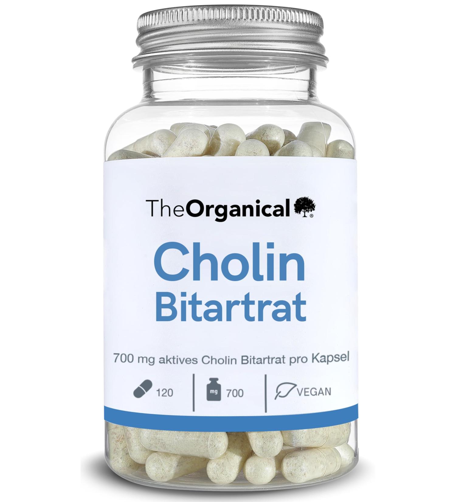 Theorganical Cholin 700 mg - High Dose Liver Capsules (120) | Detox & Additive-Free | Made in Hamburg - Buy Online on GoSupps.com
