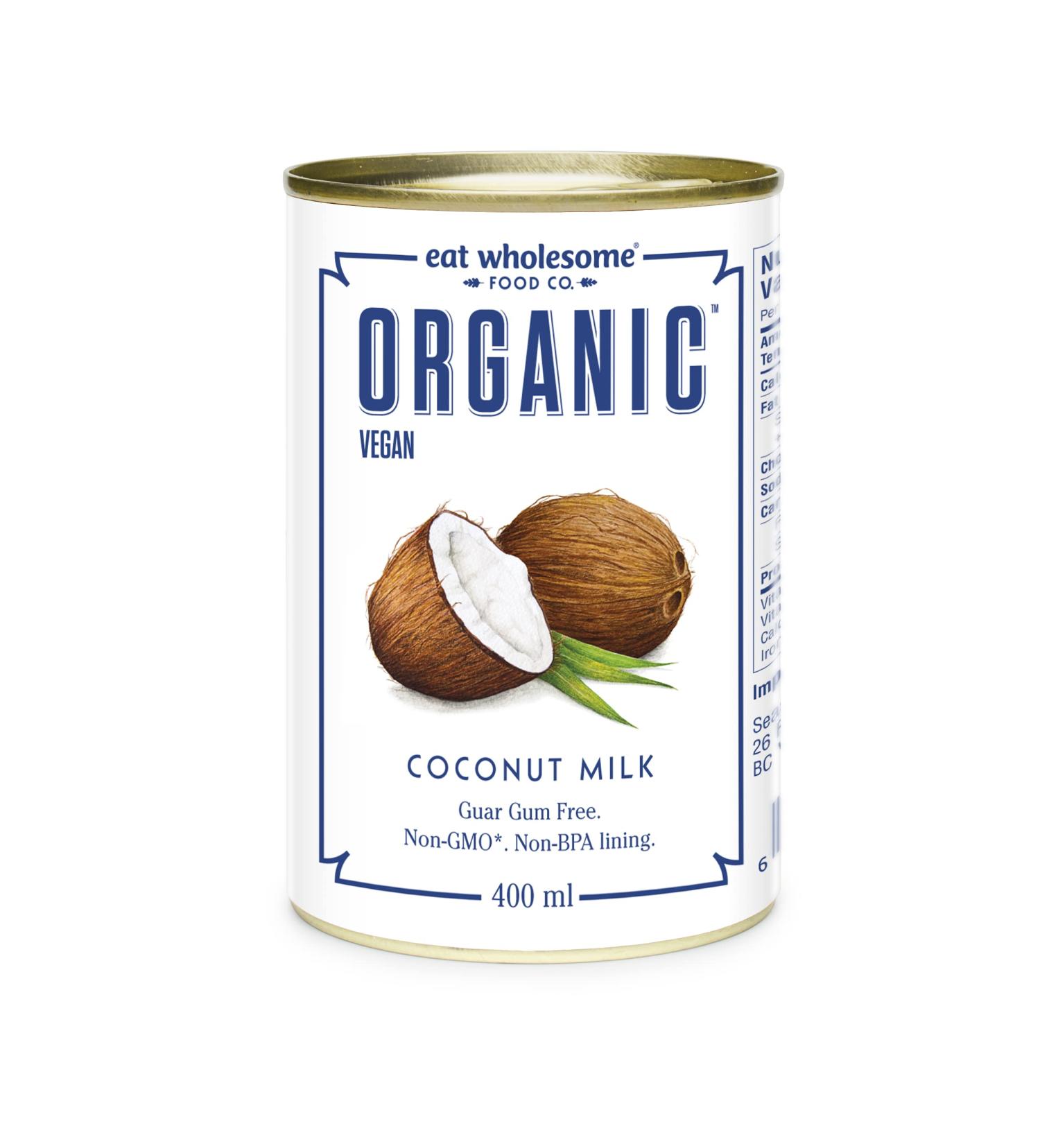 Eat Wholesome Organic Coconut Milk with No Guar Gum 400 ml (Pack of 6) 2.4 l (Pack of 1) - Buy Online on GoSupps.com