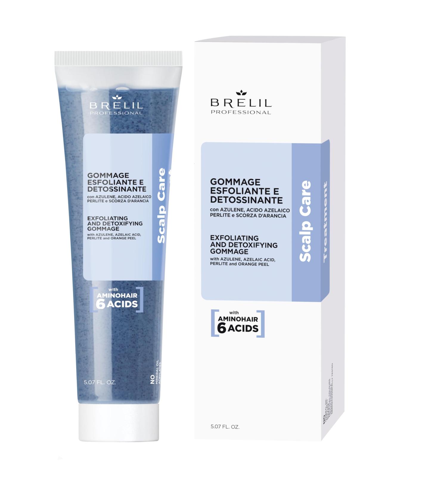 Brelil SRL Brelil Professional Scalp Care AntiDandruff Gommage 150 ml exfoliating and detoxifying peeling with azules azelaic acid perlite microspheres jojoba pearls and orange peel
