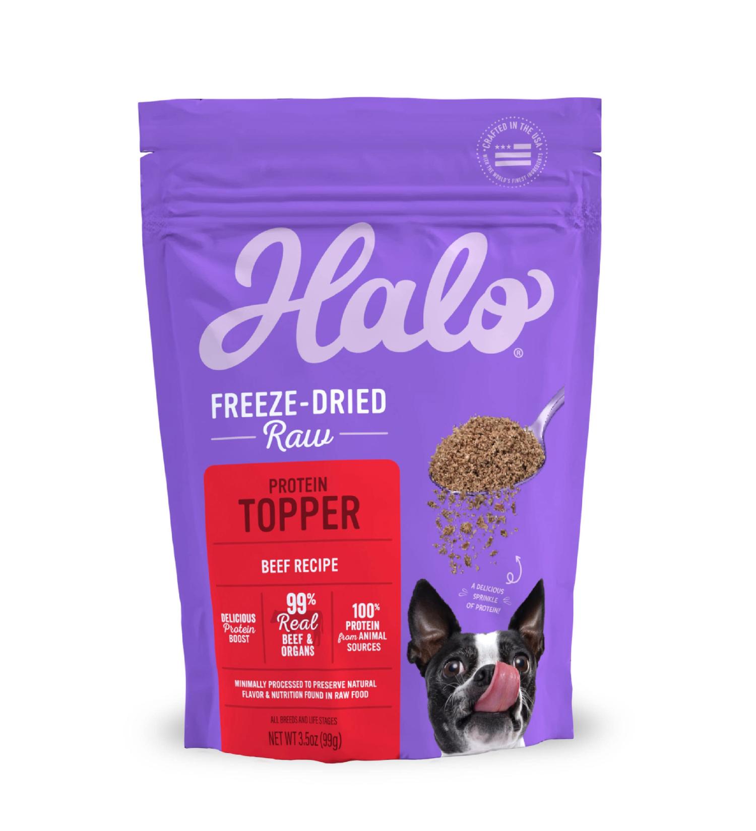 Halo Freeze Dried Raw Beef Protein Topper 3.5-OZ Bag | All Life Stages - Buy Online on GoSupps.com