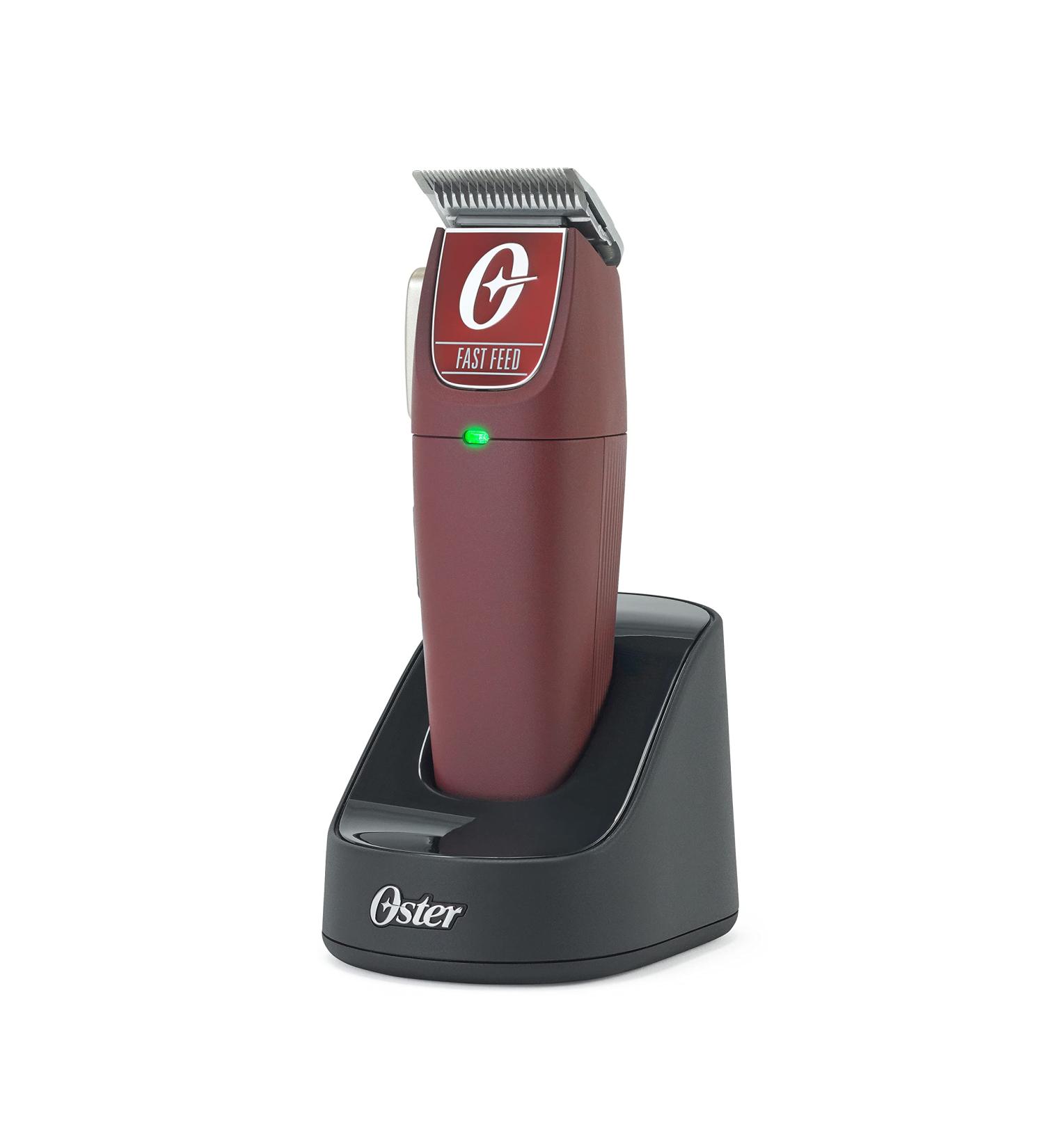 Oster Professional Cordless Hair Clippers Set - Fast Feed Burgundy 9 Piece for Barbers & Hair Cutting - Buy Online on GoSupps.com