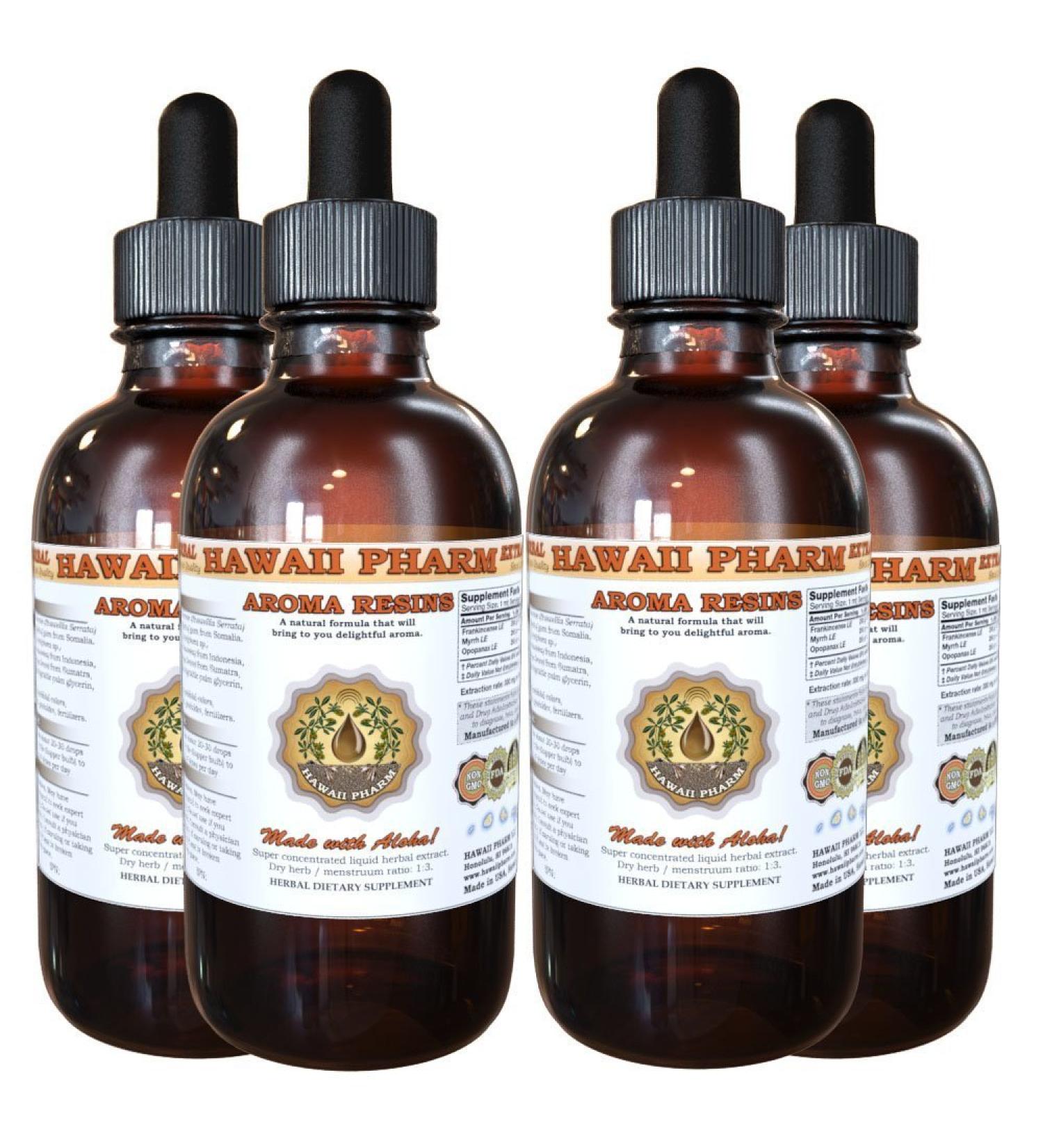 Hawaii Pharm Opopanax Copal Frankincense Myrrh Gum and Dragons Blood Liquid Extract Aroma Supplement Tincture Herbal Supplement Made in USA 4x4 fl.oz 4 Fl Oz (Pack of 4) - Buy Online on GoSupps.com