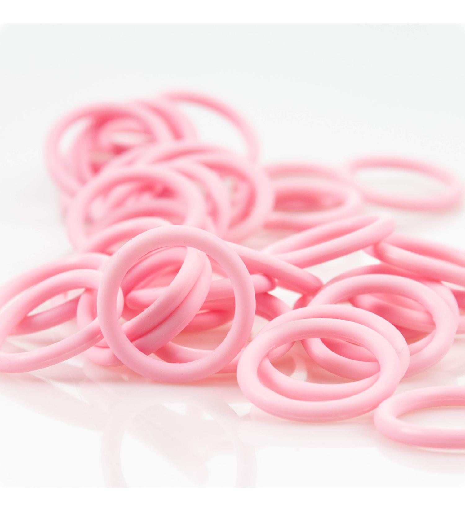 Adapter for pacifier & chain | Silicone O-ring | baby pink | 5 pieces
