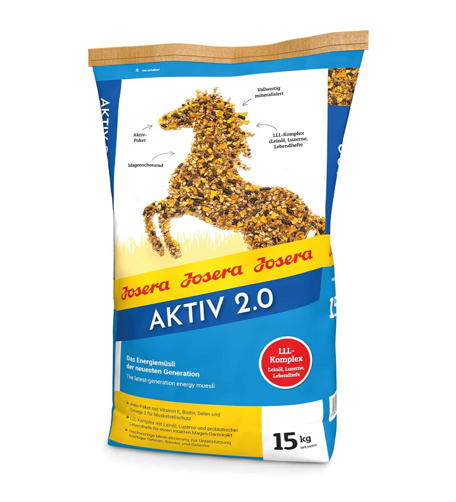 JOSERA Active 2.0 15 kg | Premium Horse Food Rich in Minerals and Vitamins | Energy Muesli with Vitamin E Biotin Selenium a - Buy Online on GoSupps.com