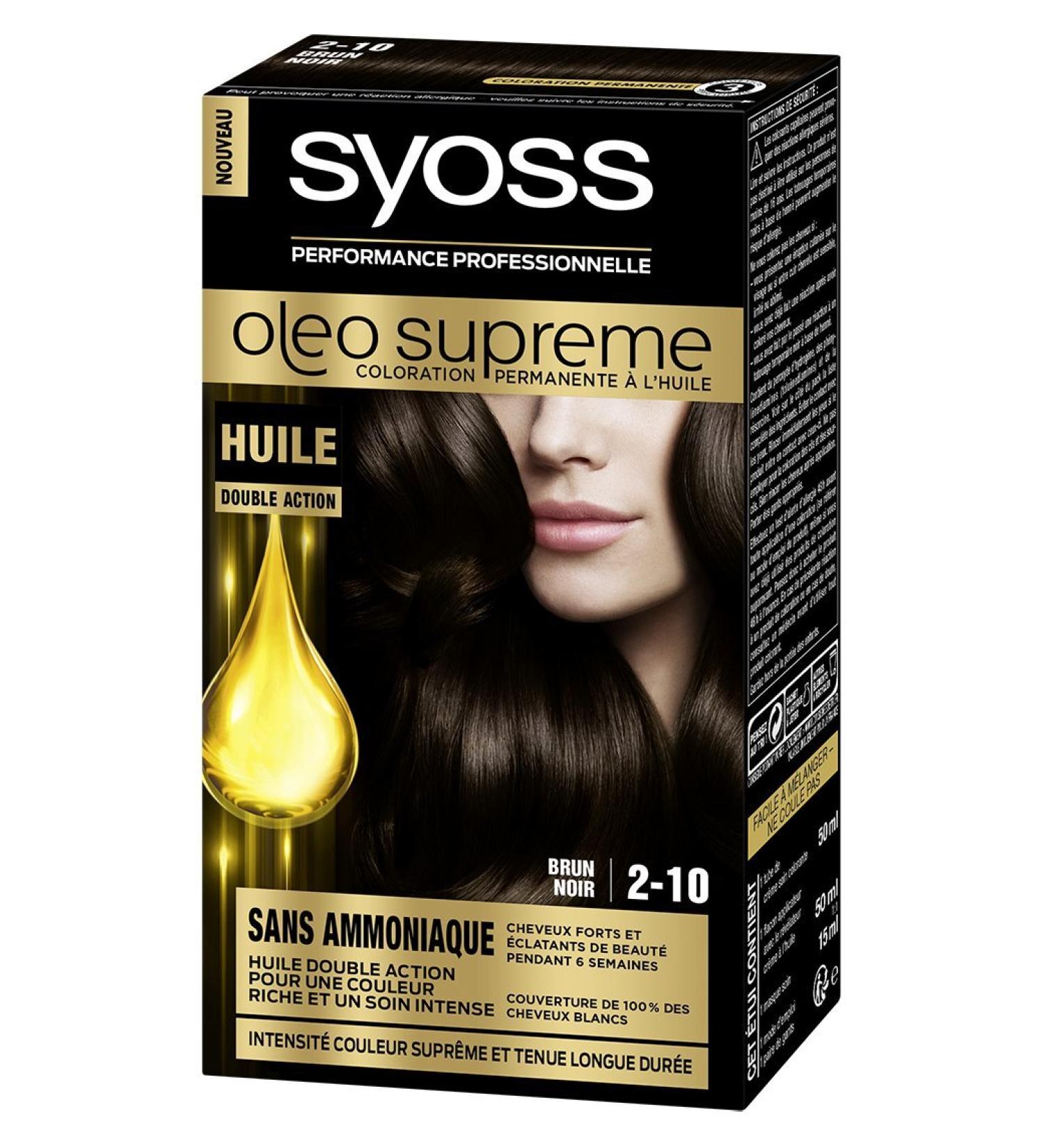 Syoss Ol o Supreme Permanent Hair Colour 2-10 Brown / Black - Buy Online on GoSupps.com