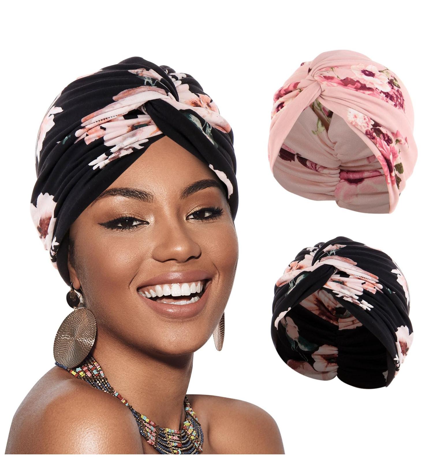 Xepst 2-Pack Women's Chemo Hats | Soft Turban Head Wraps for Cancer & Hair Loss - Comfortable Beanie & Pleated Designs - Buy Online on GoSupps.com