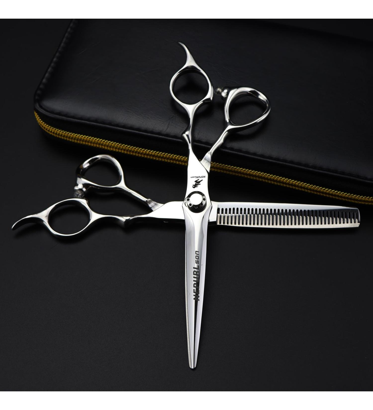 Hair Cutting Scissors Shears 6 Inch Professional Hair Salon Scissors Cutting Double-Sided Sword Haircut Thinning Shear Scissors Hairdressing Hair Tools Kit - Buy Online on GoSupps.com