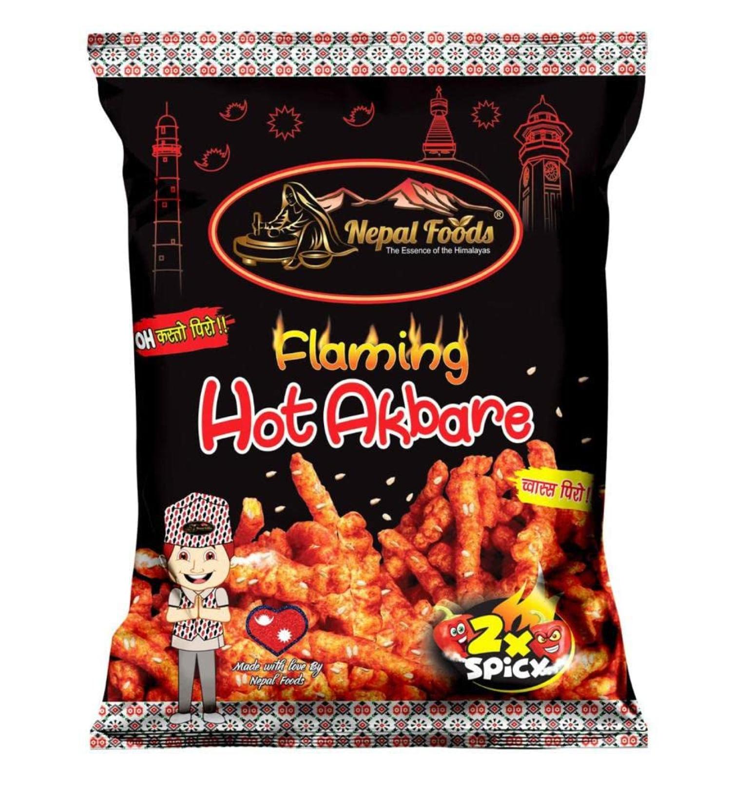 Flaming Hot Akbare 2x Spicy (Pack of 3) crisps by Nepal Foods - Buy Online on GoSupps.com