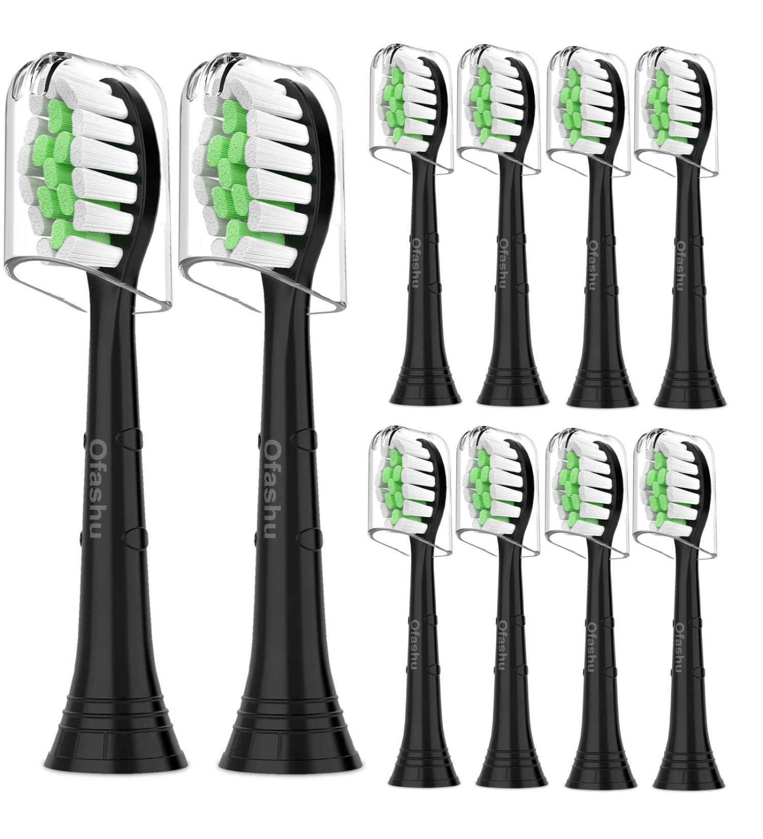 Replacement Toothbrush Heads for Philips Sonicare DiamondClean - Compatible Electric Brush Heads (10 Pack) - Black & Green - Buy Online on GoSupps.com
