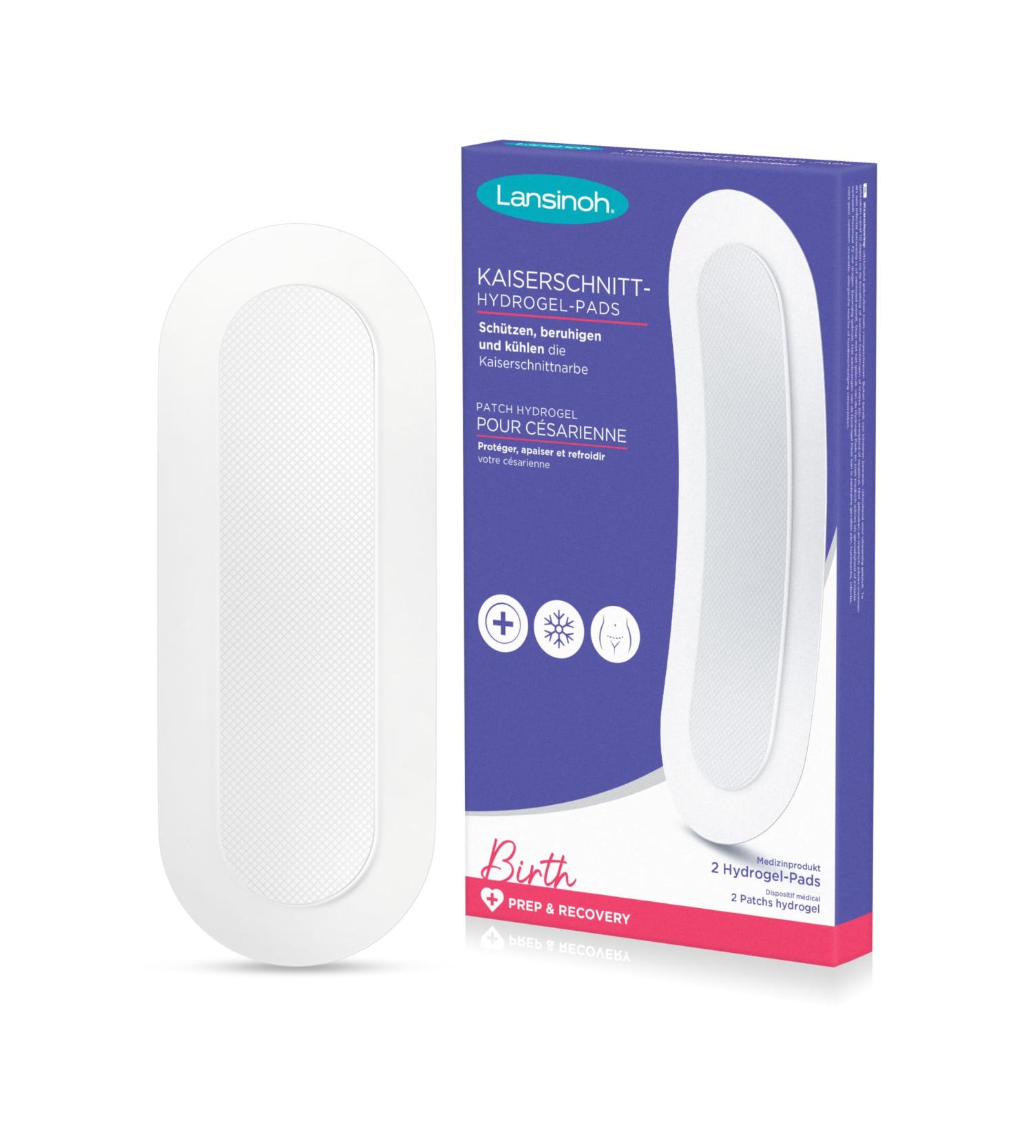 Lansinoh Caesarean Section Hydrogel Pads - Protect & Soothe Scar Care - 2 Pack for C-Section Recovery - Buy Online on GoSupps.com